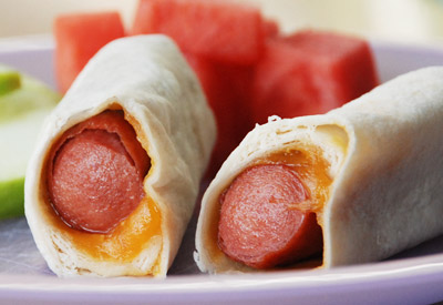 Cheesy Hot Dog Wraps