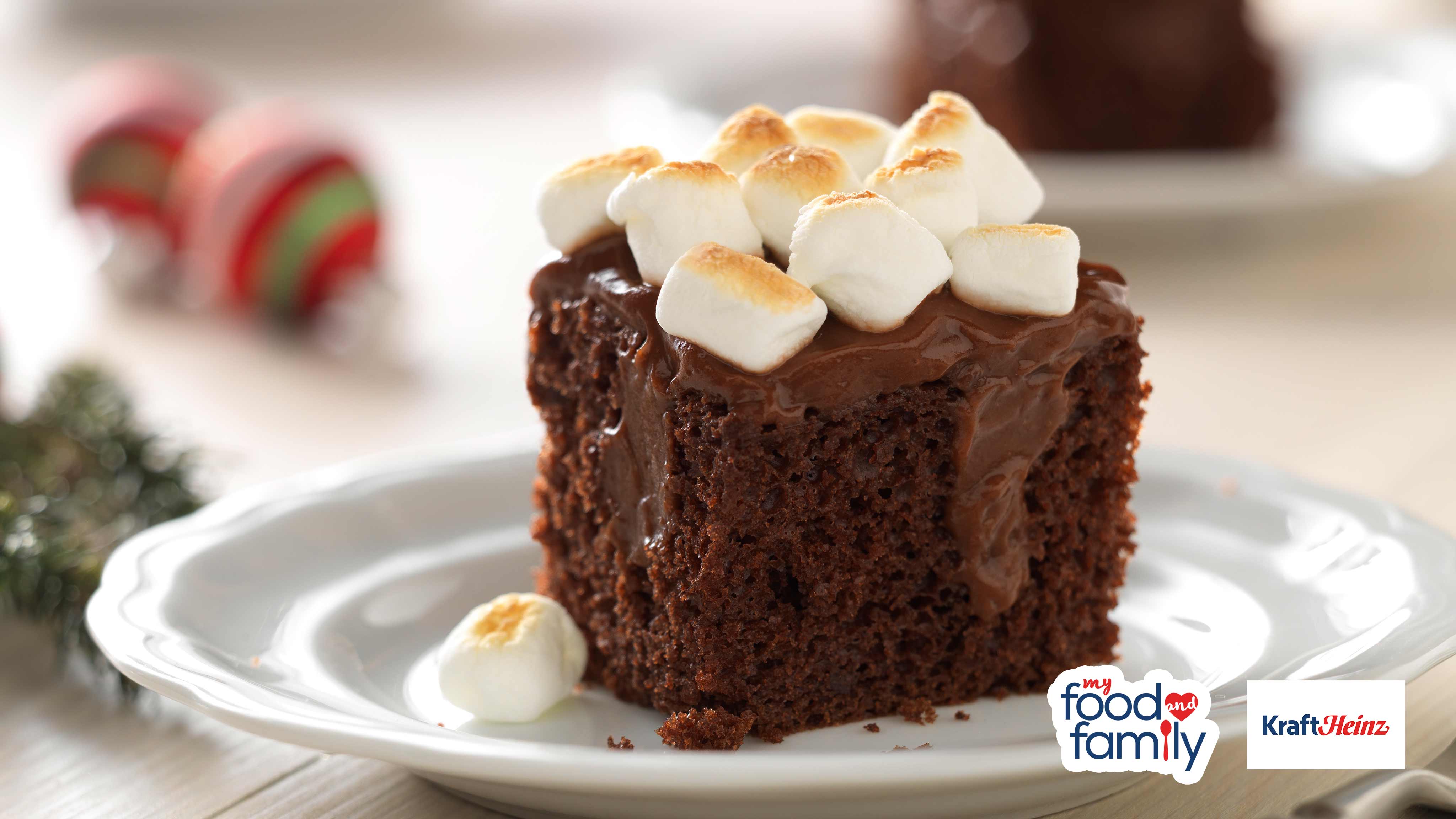 Image for Recipe Toasted Marshmallow-Chocolate Pudding Cake