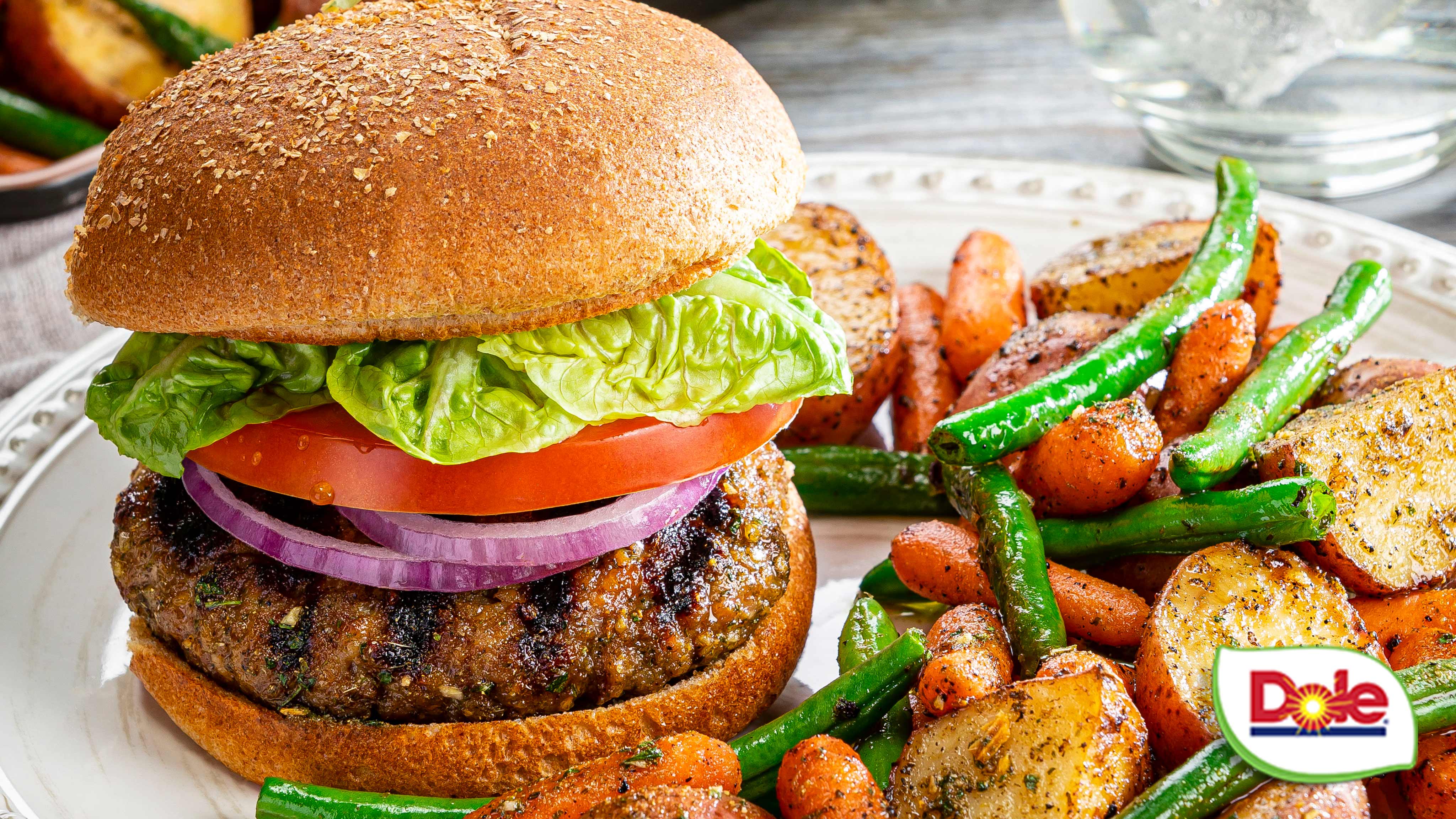Image for Recipe French Onion Turkey Burger with Veggies