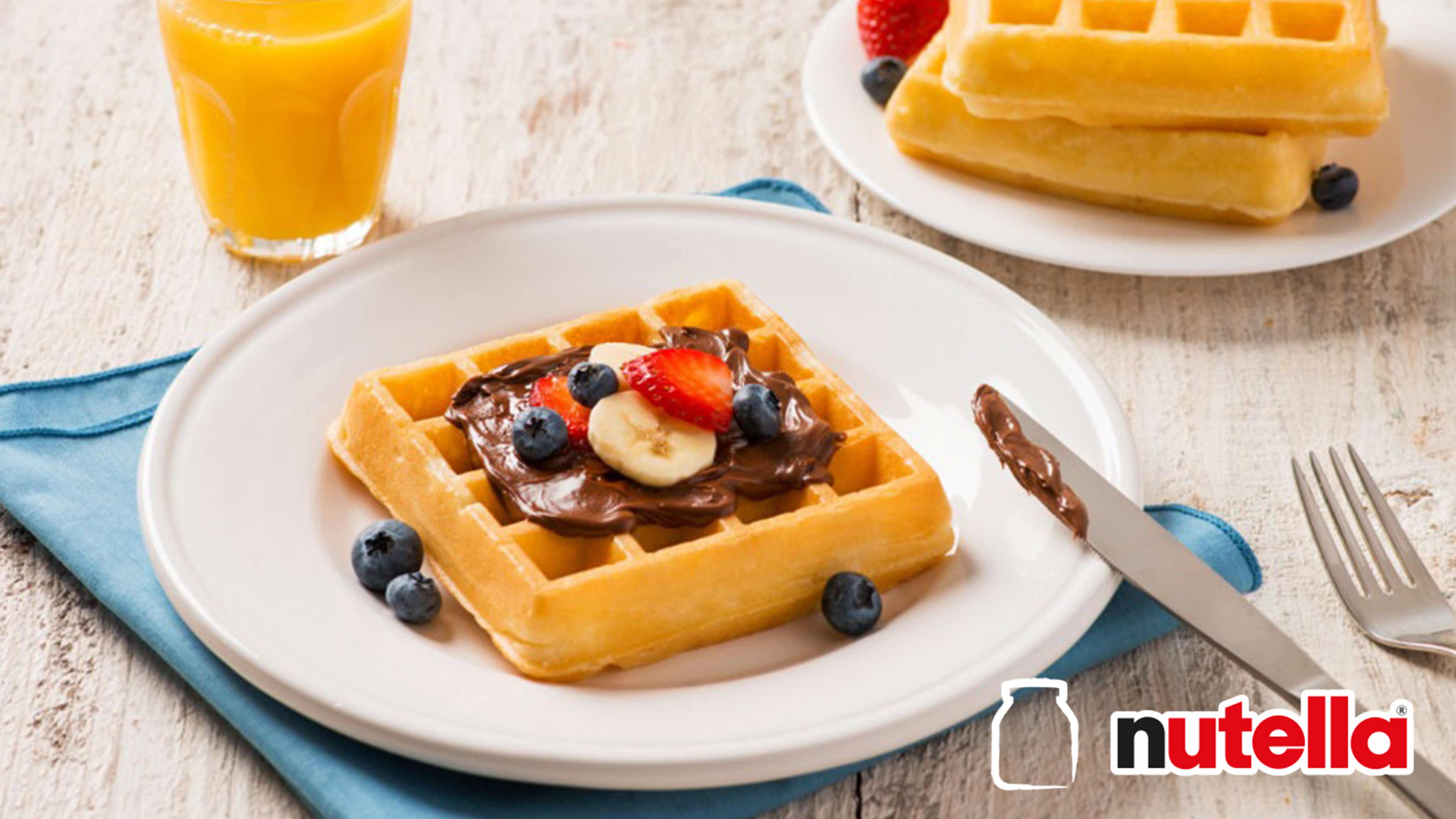 Image for Recipe Waffles with Nutella® hazelnut spread and Fruit