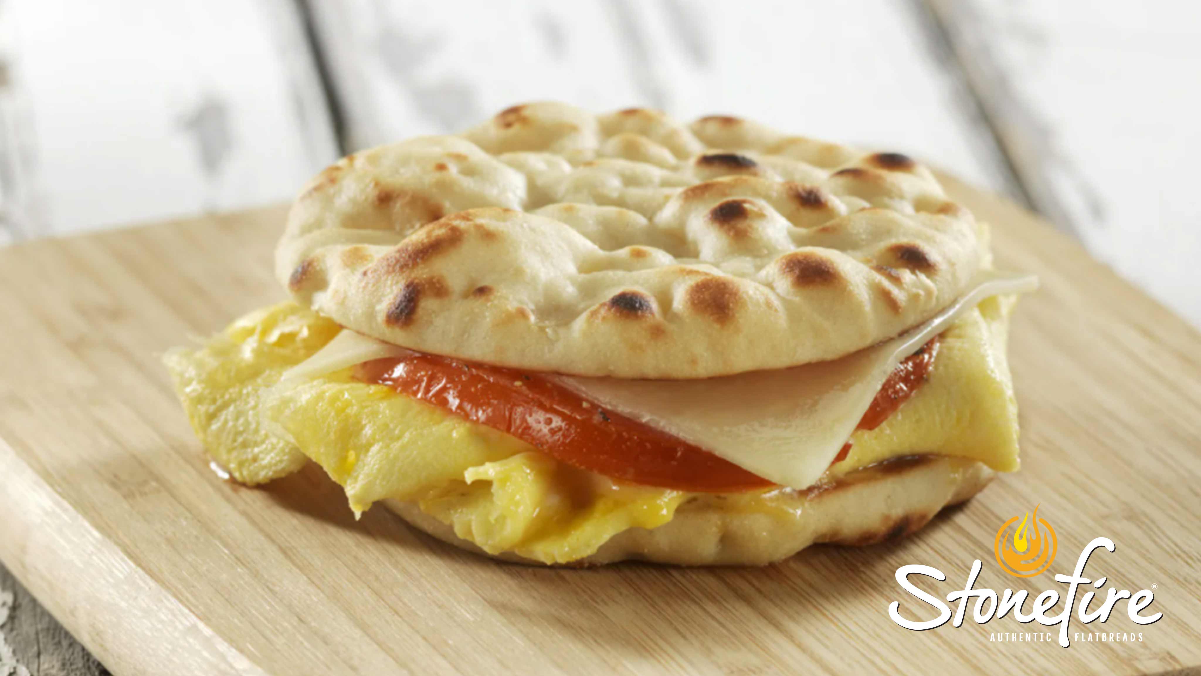Image for Recipe Naan Rounds Breakfast Egg Sandwich