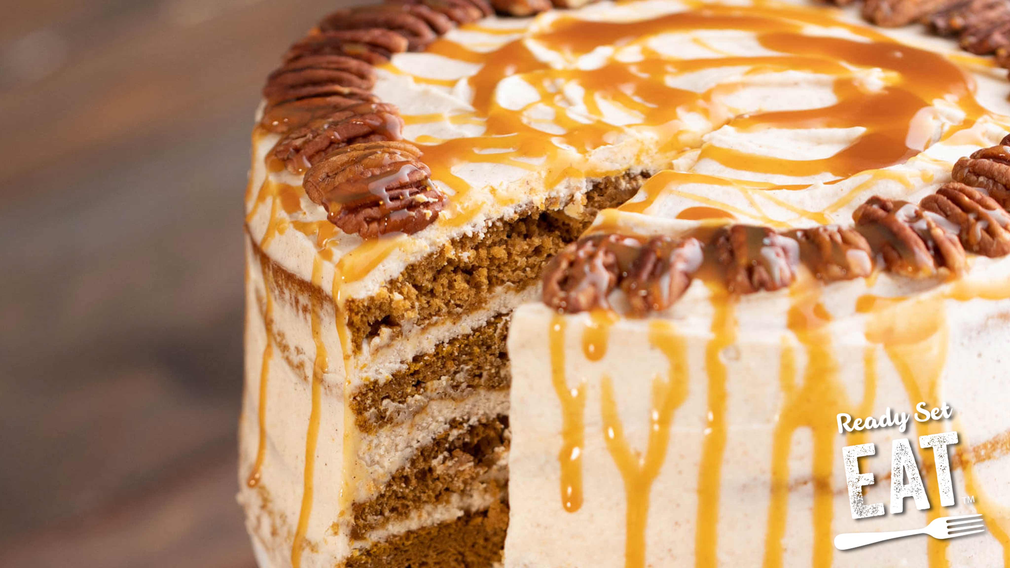 Image for Recipe Pumpkin Spice Cake with Caramel Cream Cheese Frosting