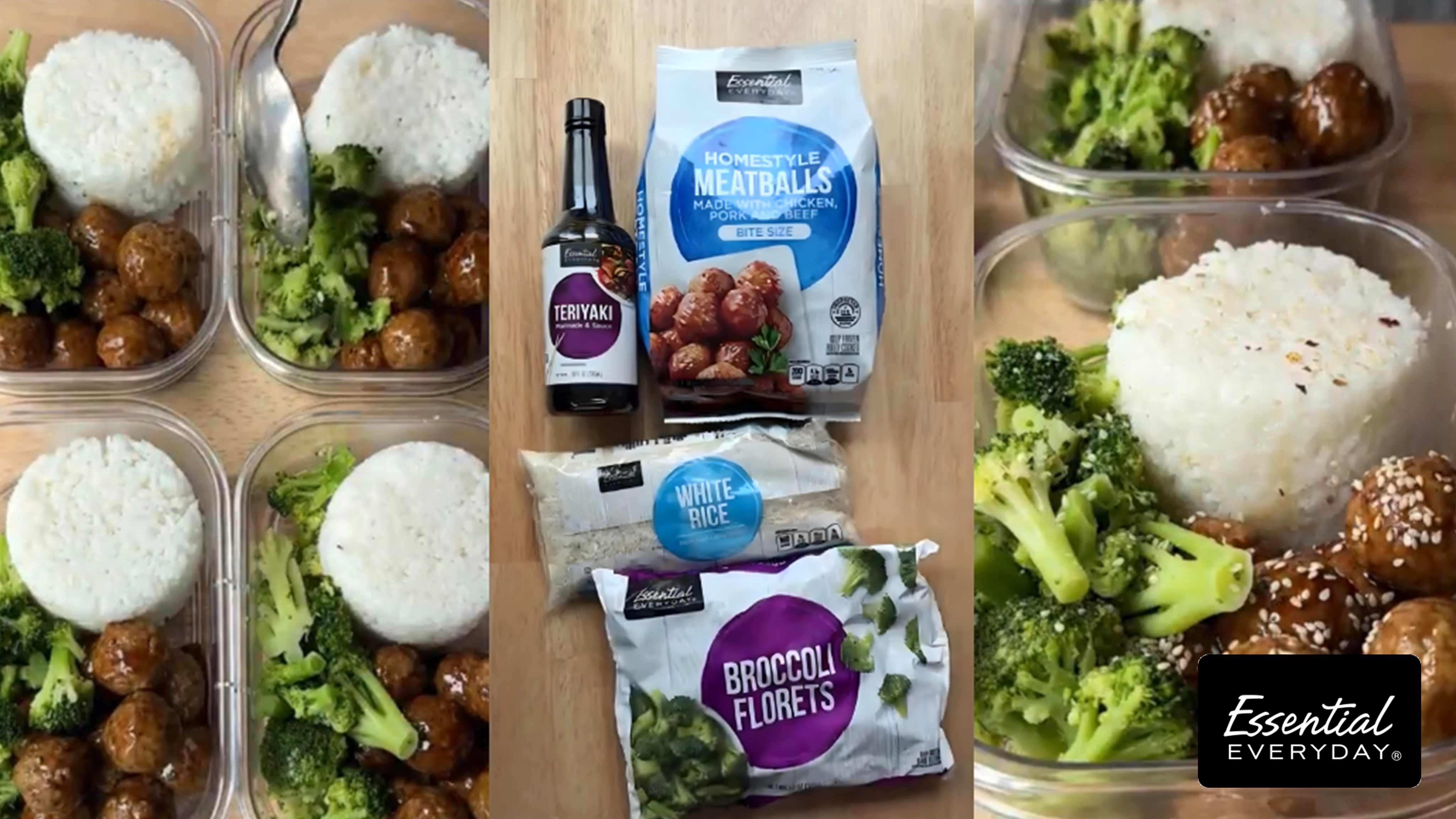 Image for Recipe Teriyaki Meatballs with Broccoli and Rice
