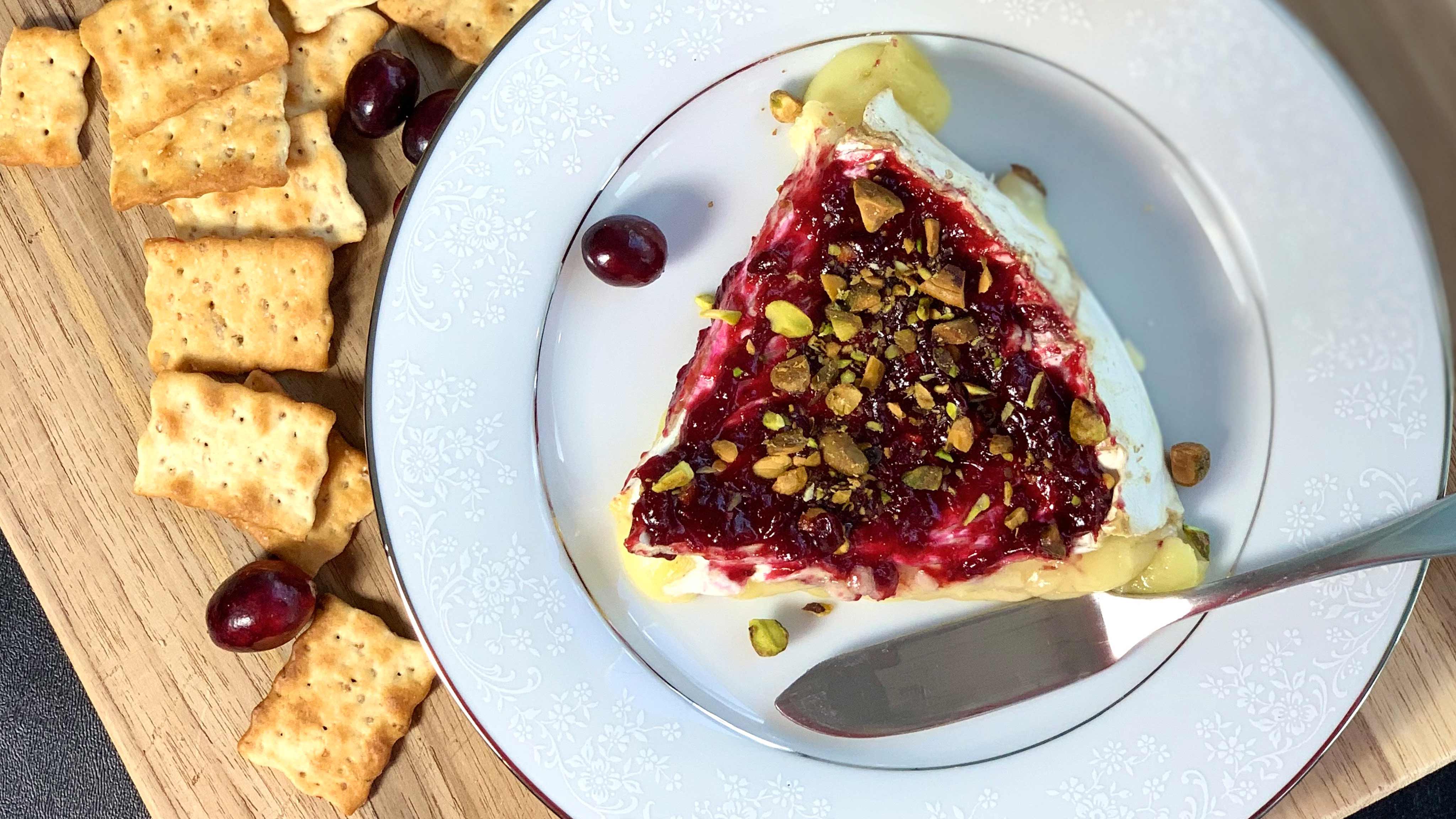 Image for Recipe Brie with Cranberry Butter and Pistachios