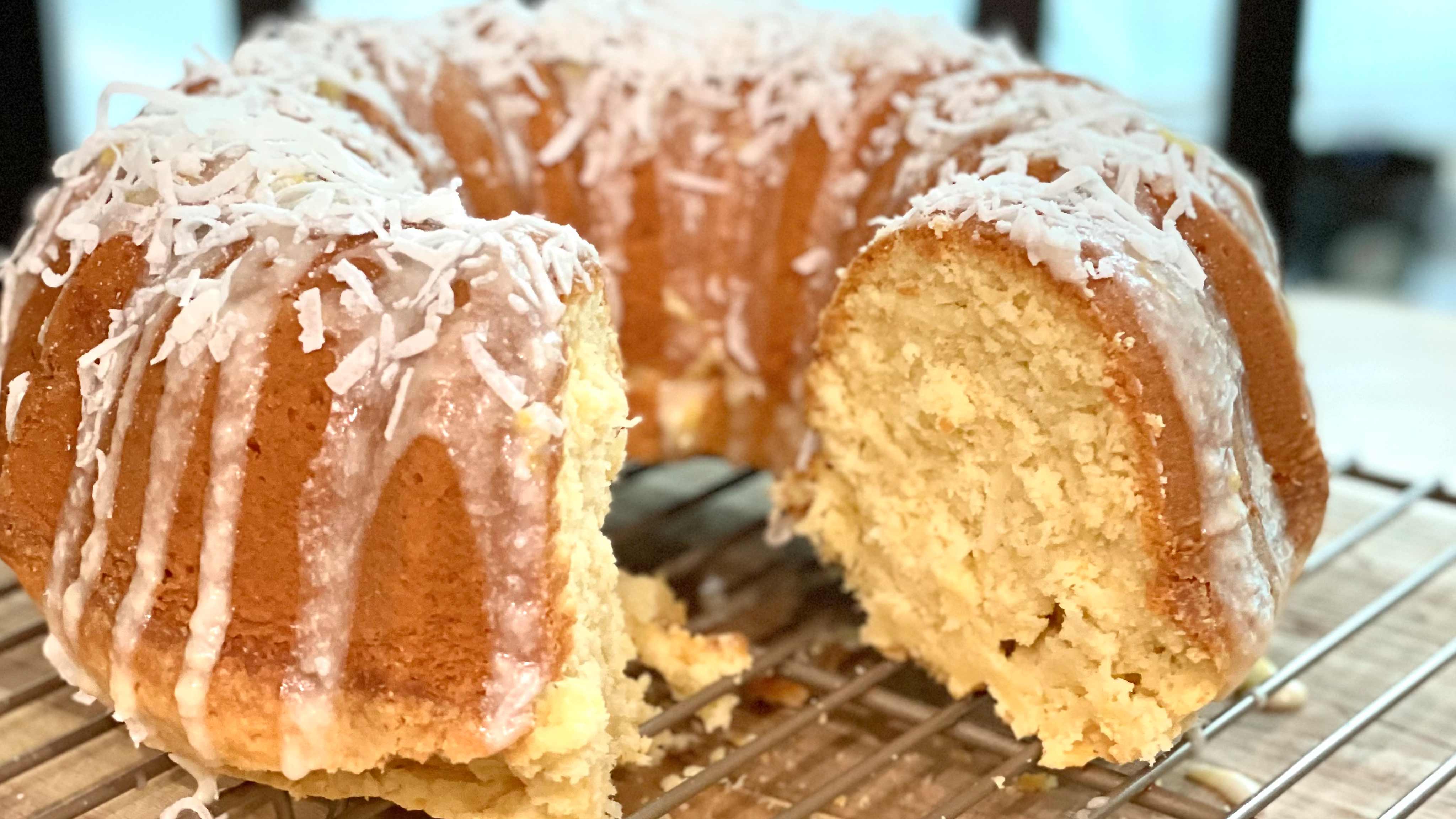 White Chocolate Coconut Bundt Cake | Kitchen Fun With My 3Sons