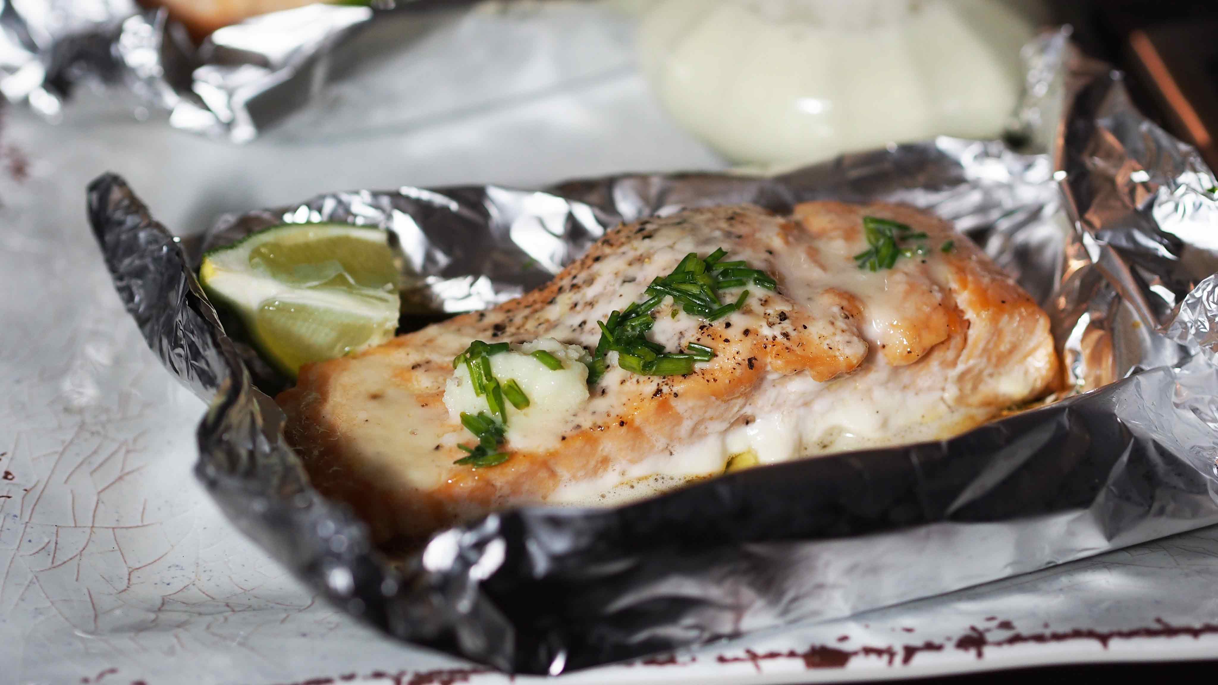 Image for Recipe Grilled Salmon with Lime Butter Sauce