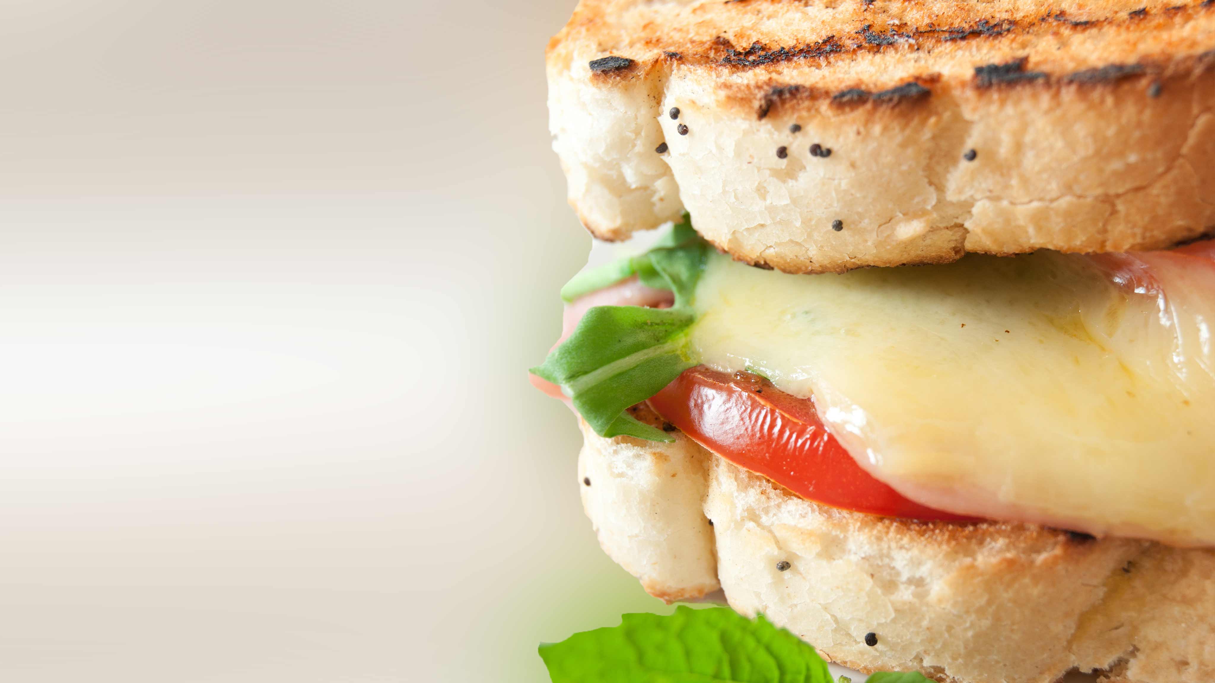 Image for Recipe Grilled Cheese with Arugula, Fresh Basil and Tomato