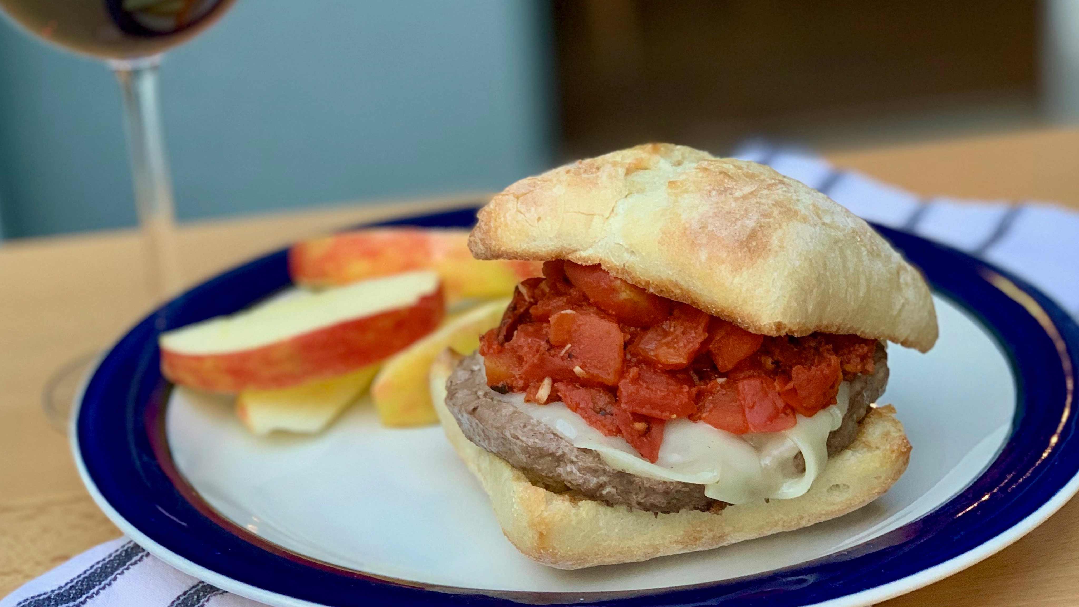 Harps Foods - Recipe: Cajun Burgers with Fire Roasted Creole Tomatoes