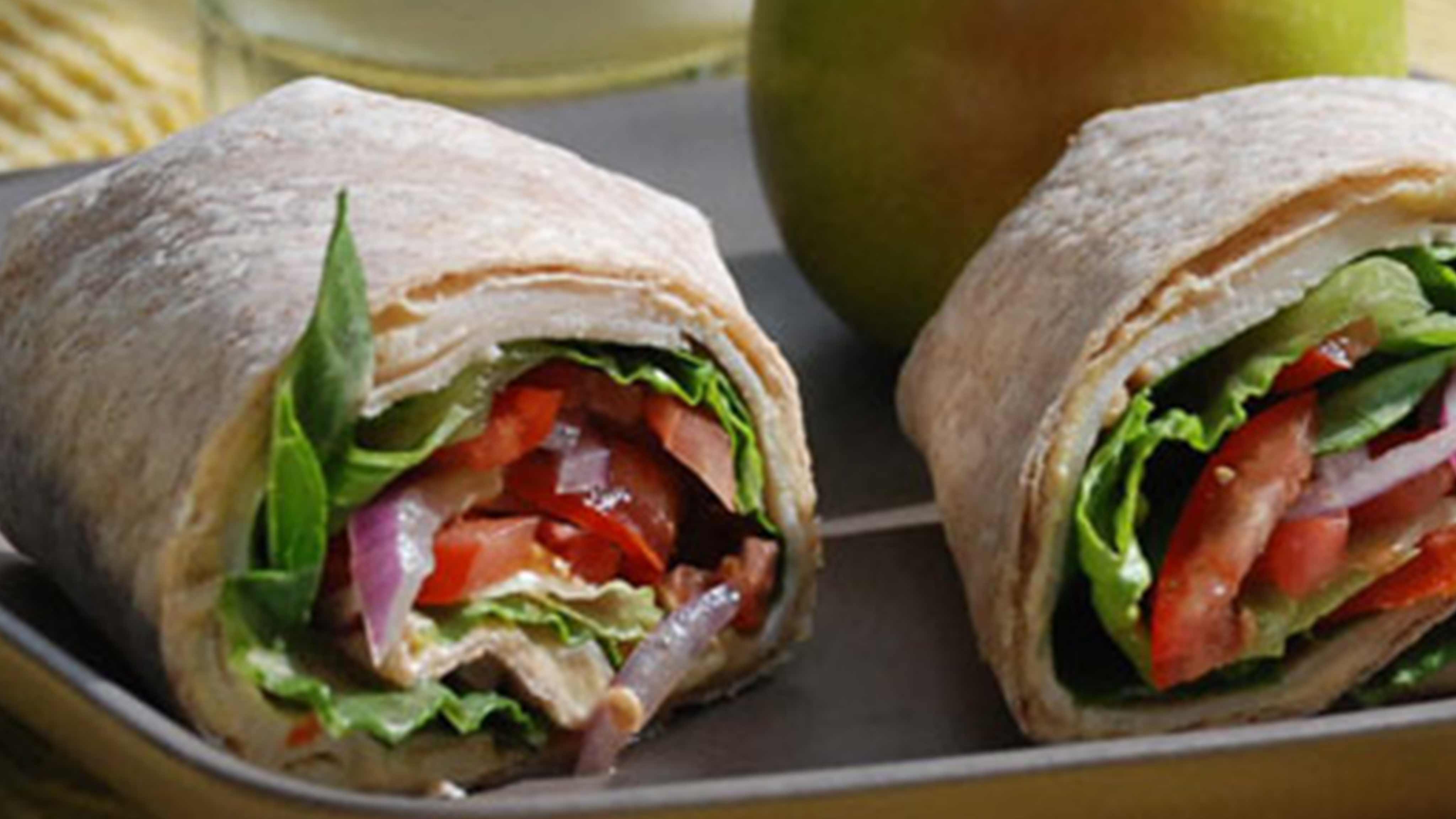 Image for Recipe Tomato Turkey Hummus Wrap