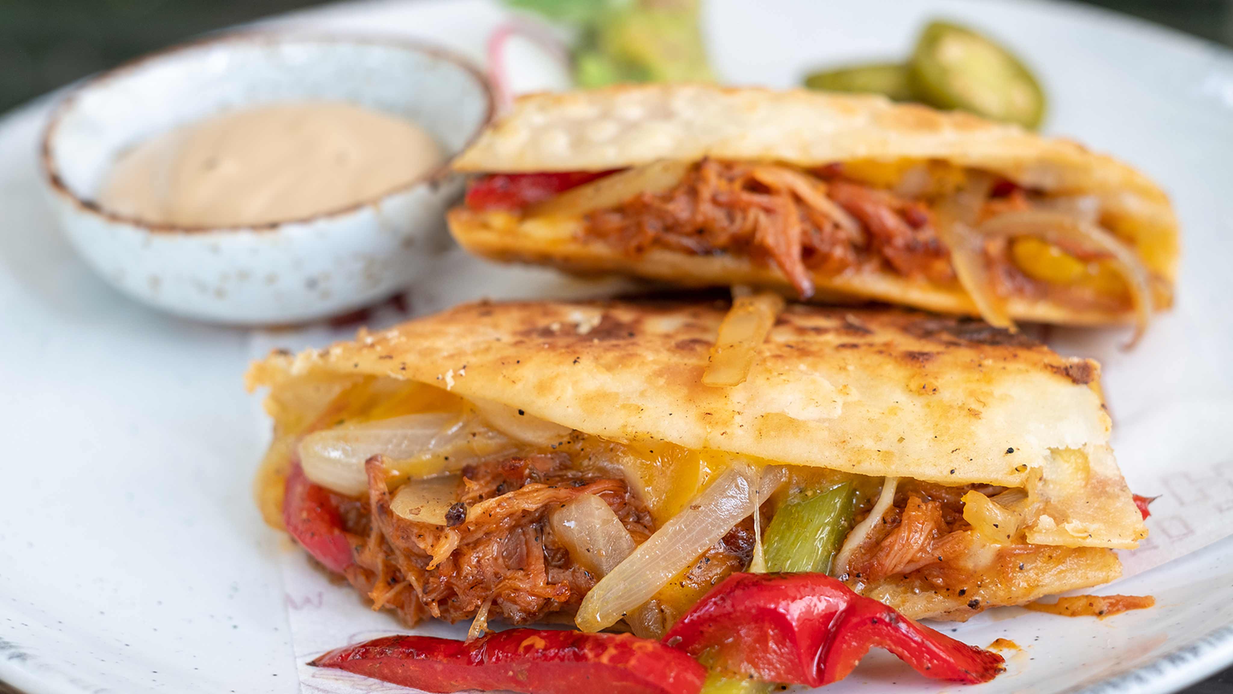 Image for Recipe BBQ Ranch Quesadilla Wedges