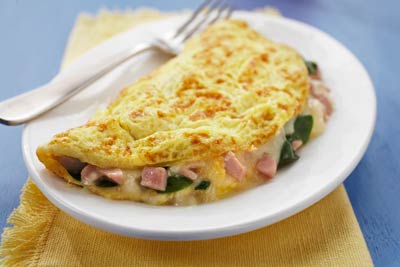 Ham and cheese omelette