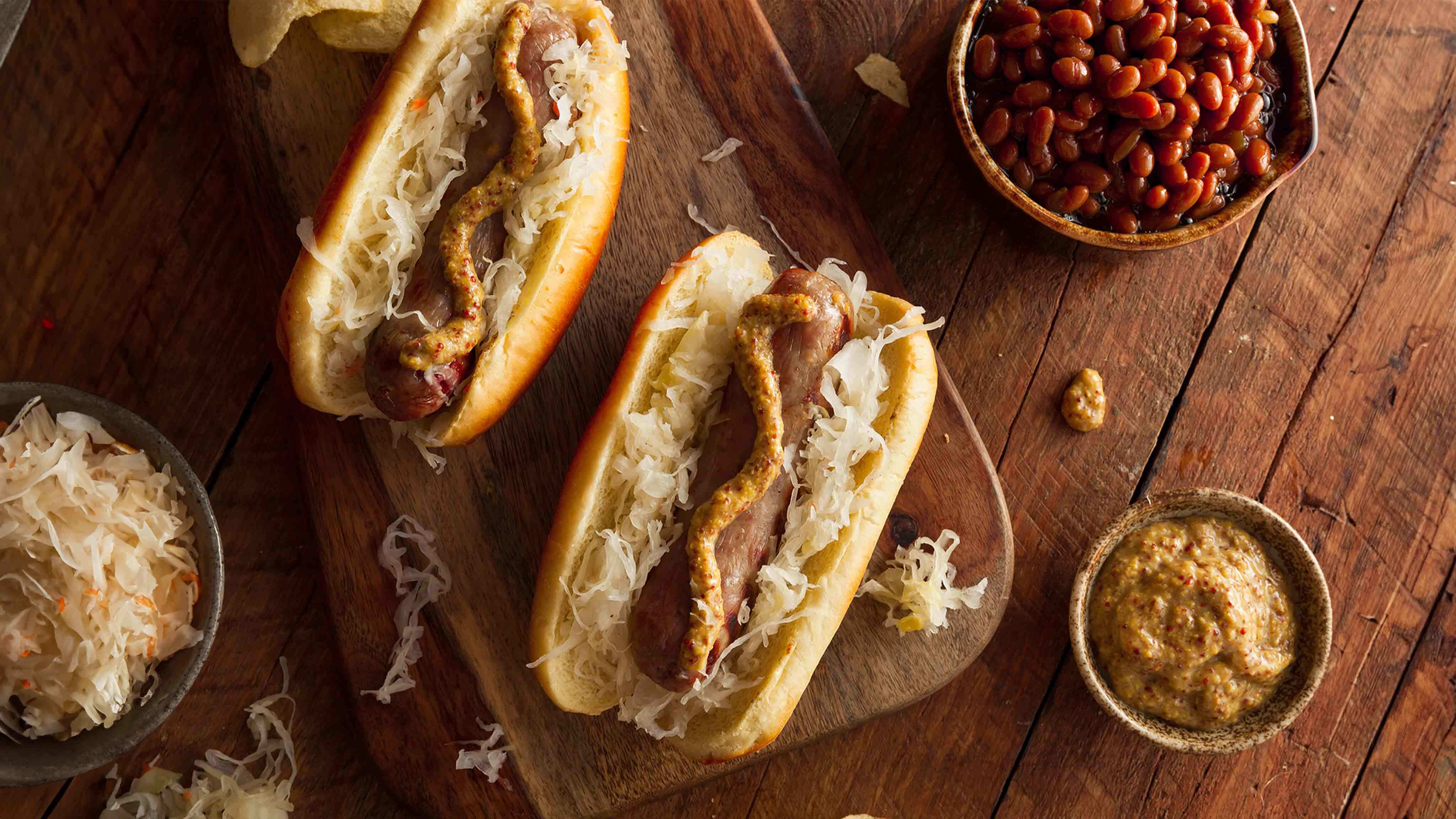 Image for Recipe Beer Glazed Brats and Sauerkraut