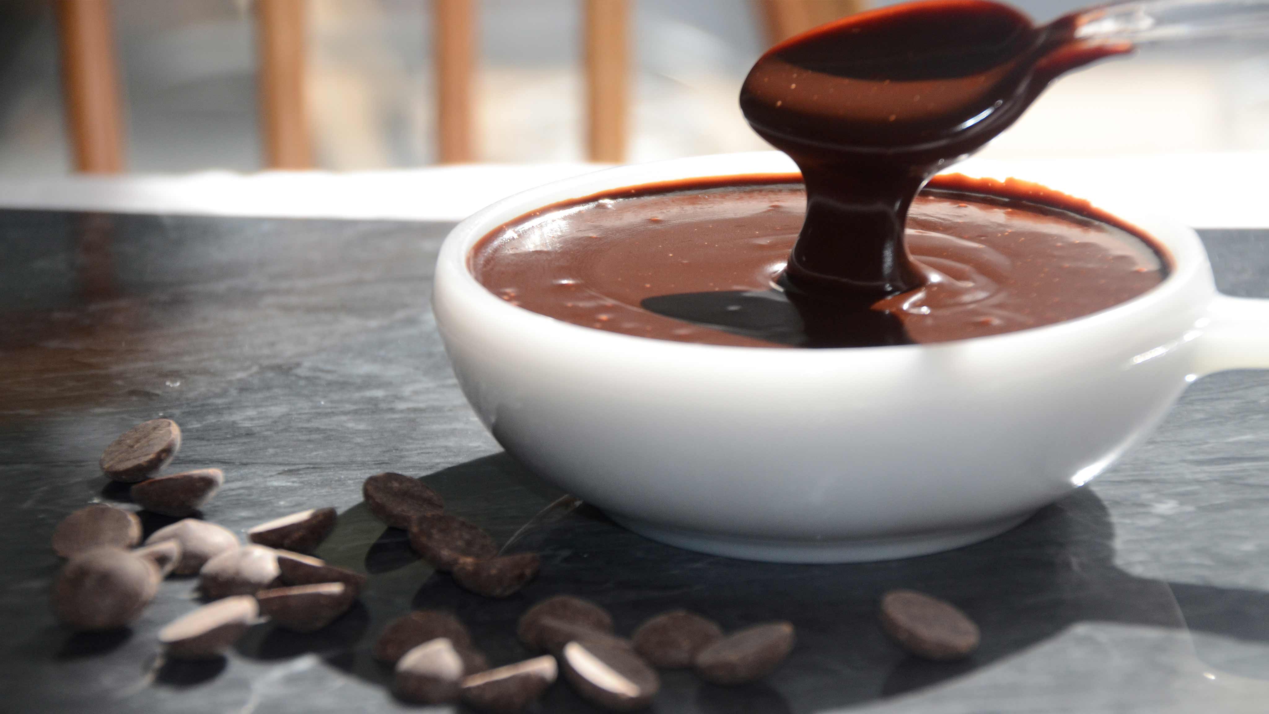 Hot store chocolate sauce