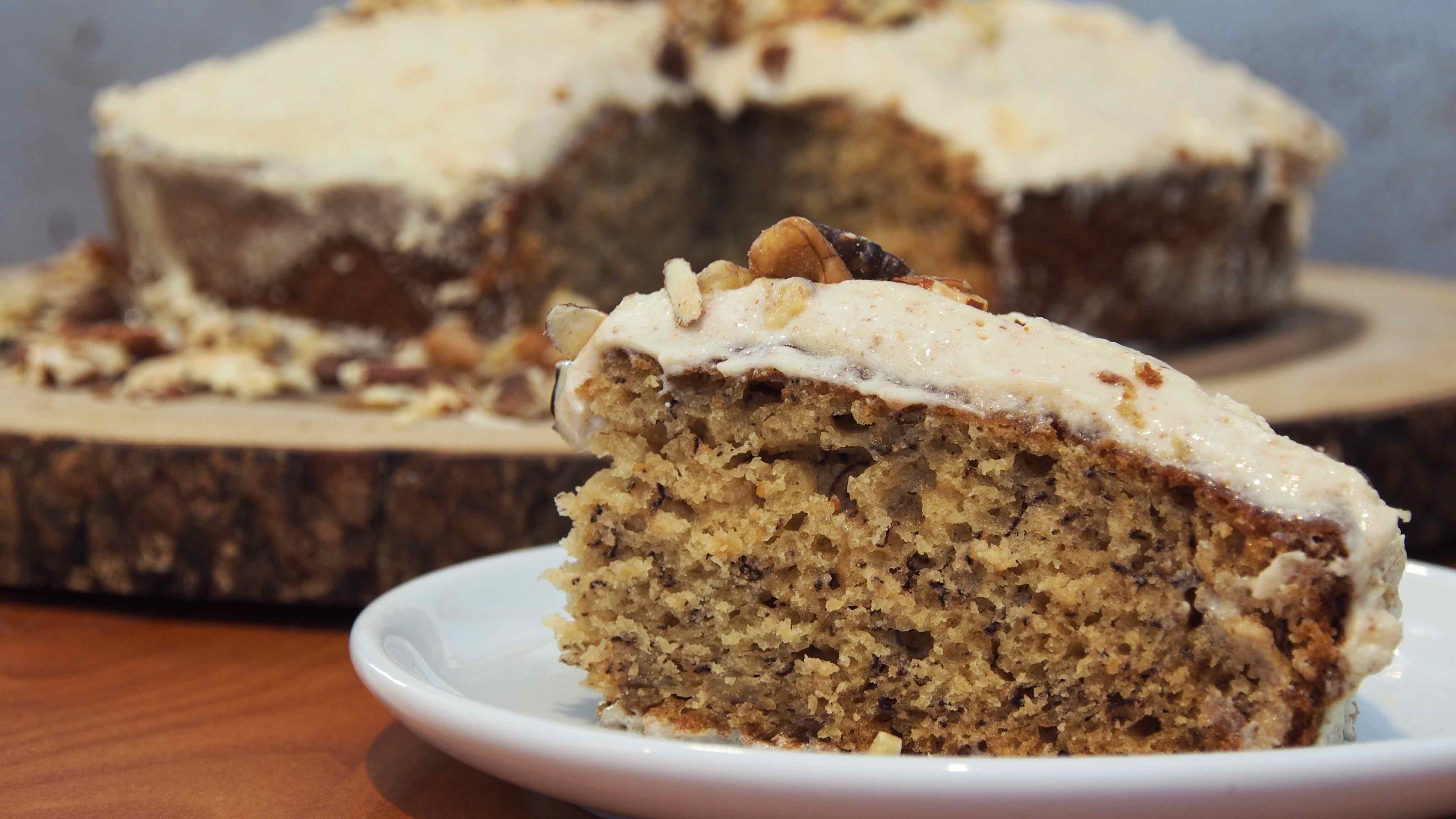 The Best Banana Cake with Cream Cheese Frosting - Just a Taste