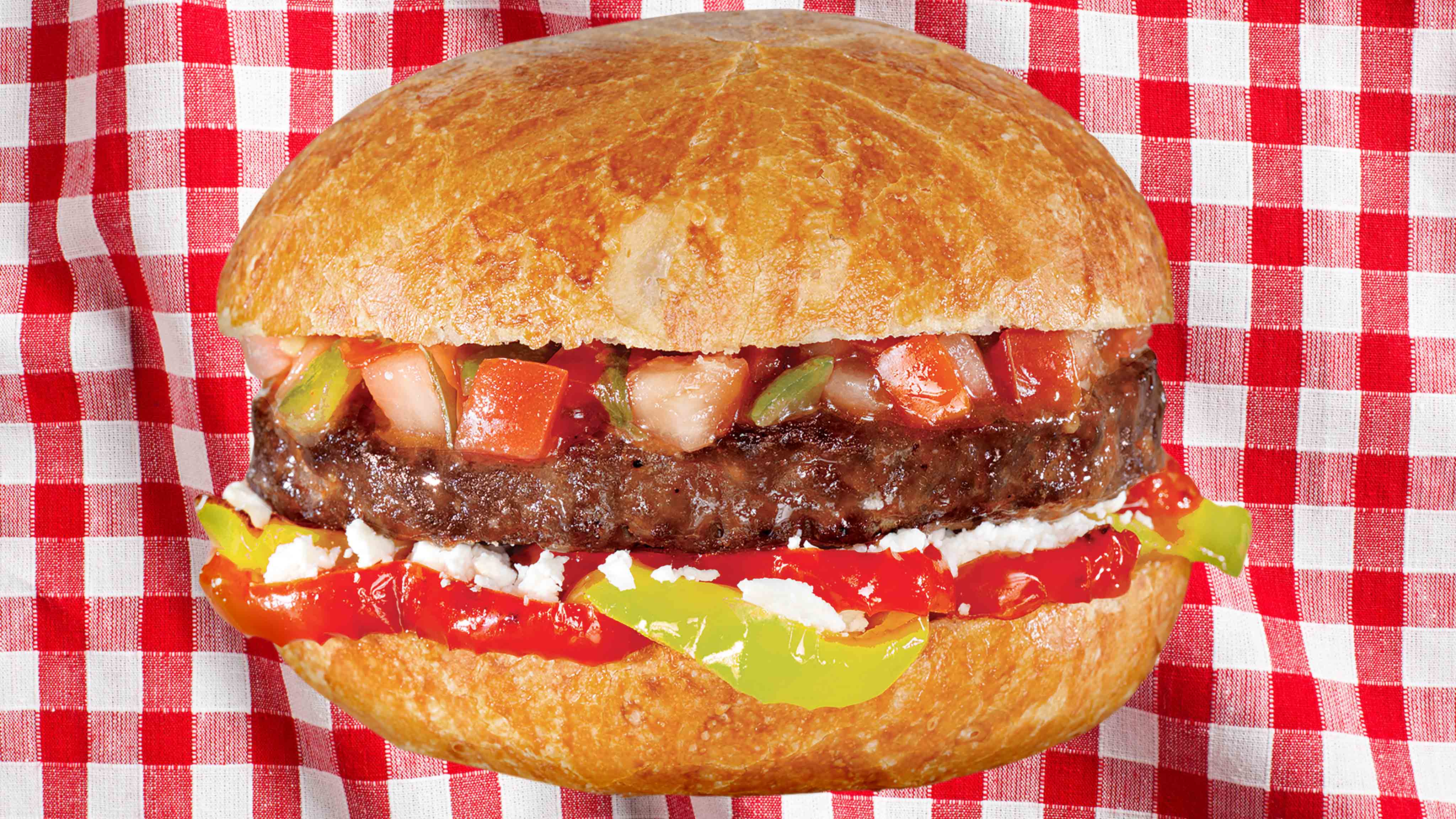 Image for Recipe Peppers and Salsa Burger