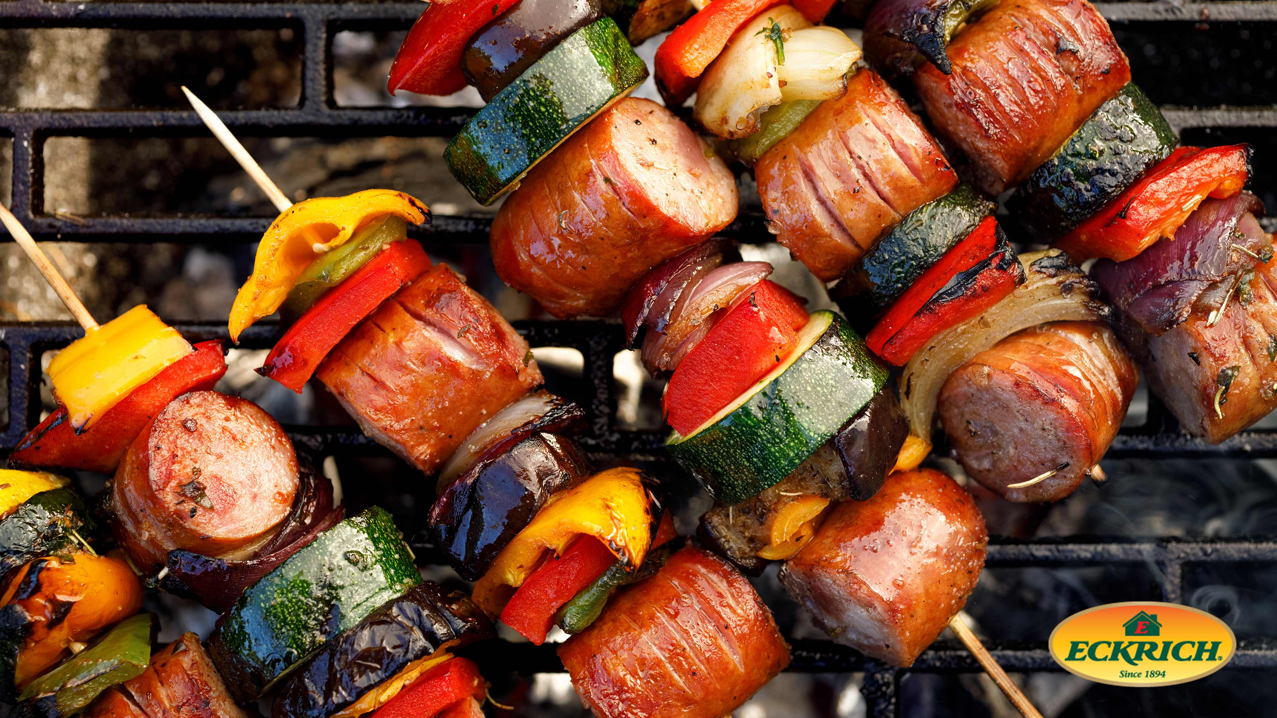 Image for Recipe Grilled Kabobs with Smoked Sausage and Veggies