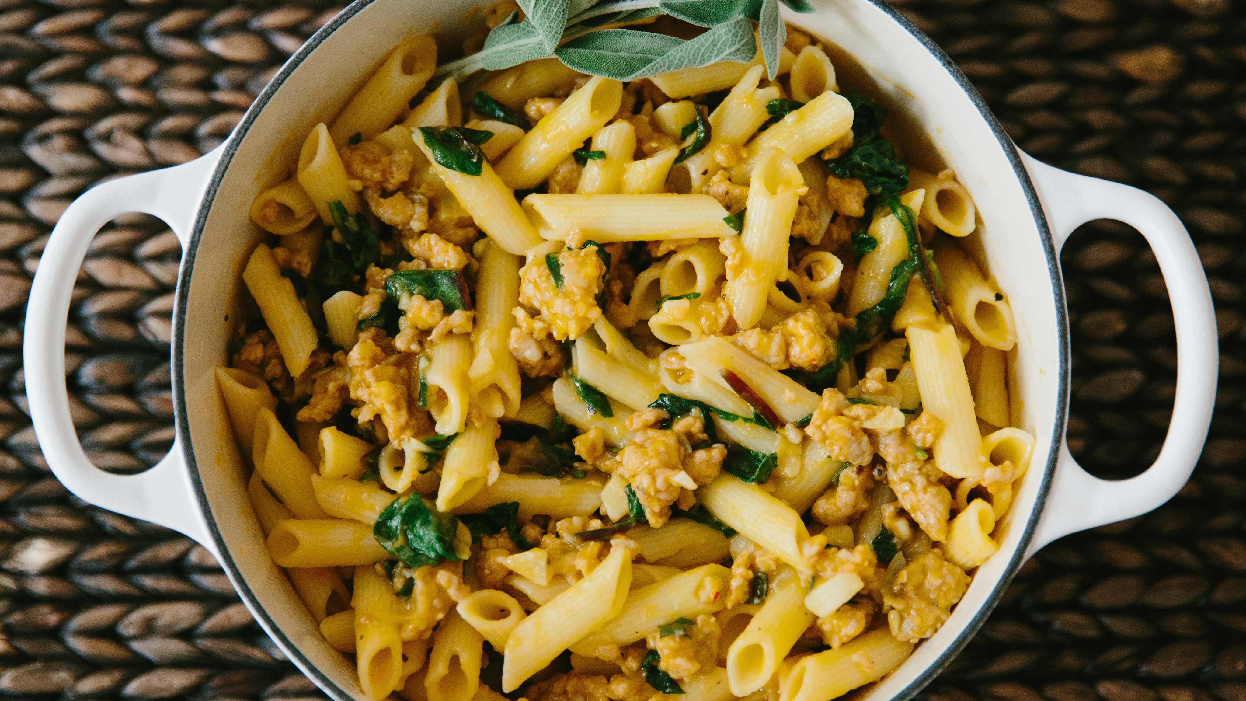 Image for Recipe Sausage and Kale Pasta with Butternut Squash