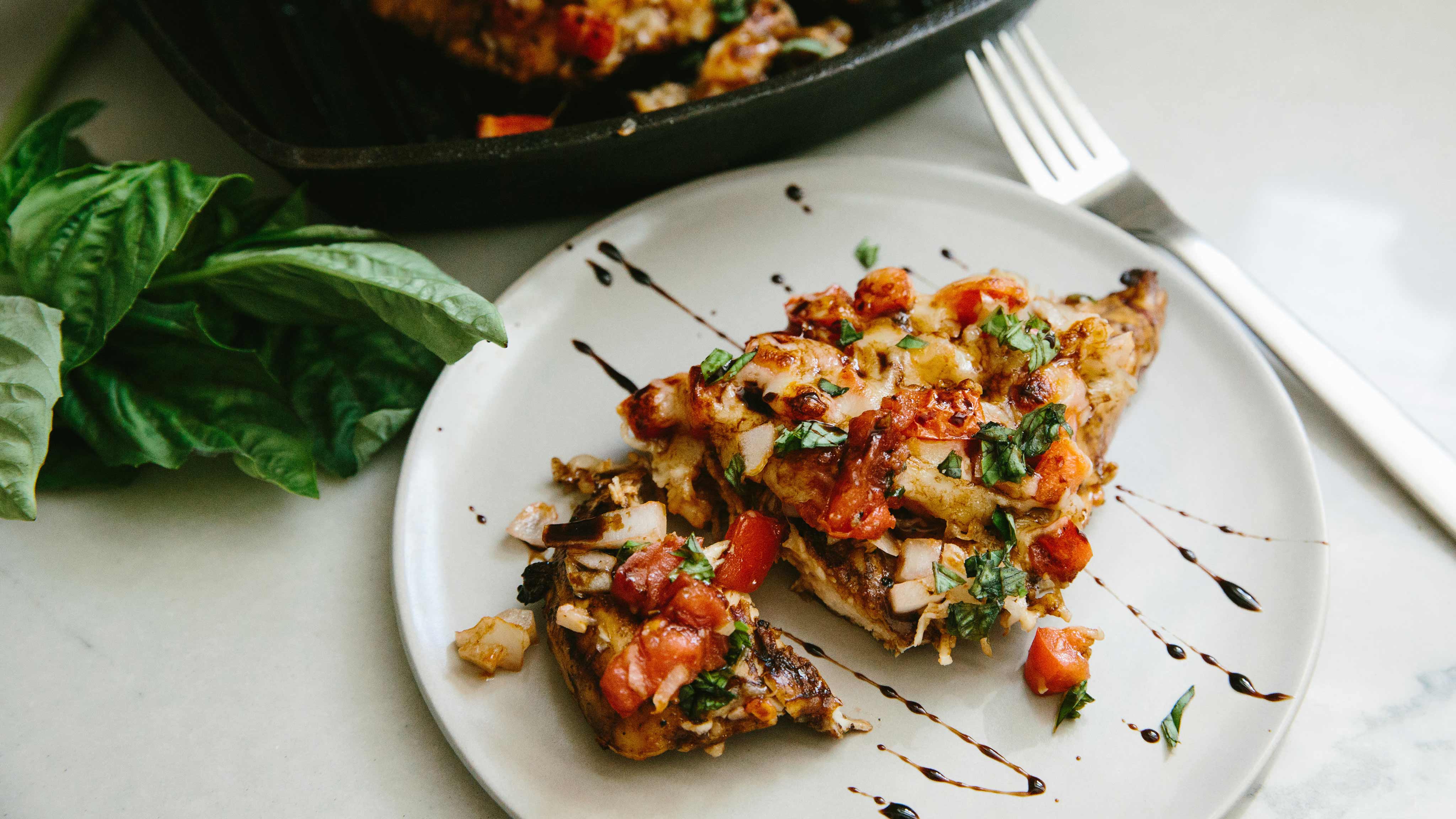 Image for Recipe Caprese Chicken with Balsamic Reduction