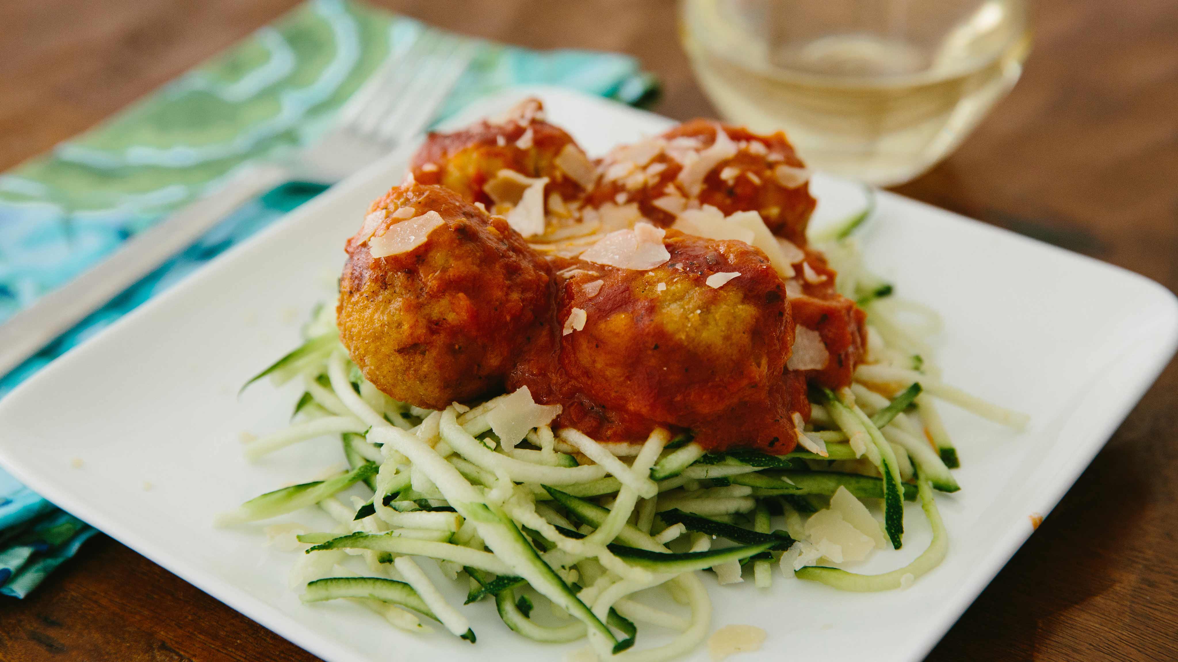 Image for Recipe Stuffed Turkey Meatballs with Zoodles