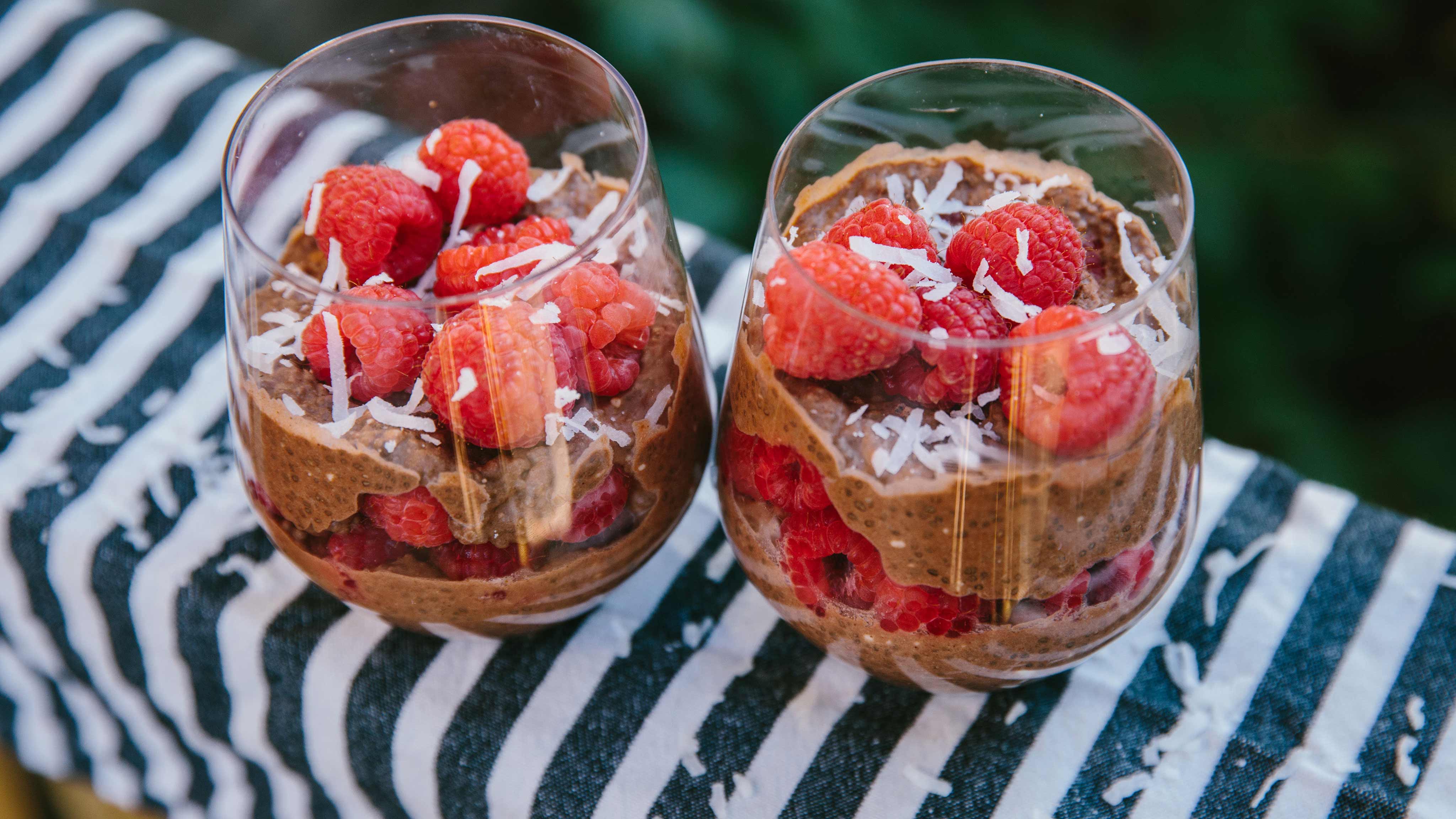 Image for Recipe Chocolate Raspberry Chia Seed Pudding