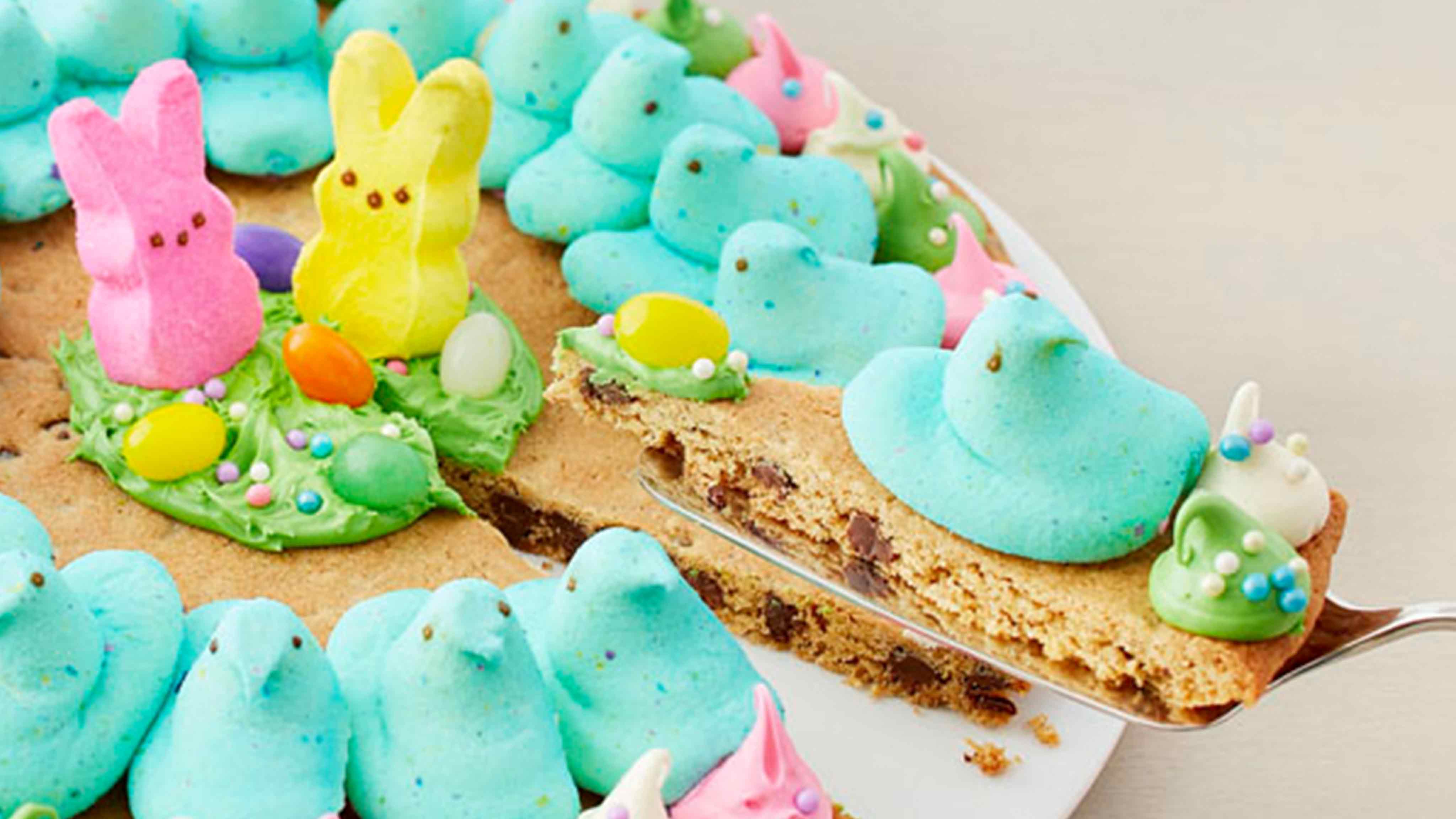 Chocolate Chip Pan Cookie Recipe : Spring Peeps Bunny Cookie