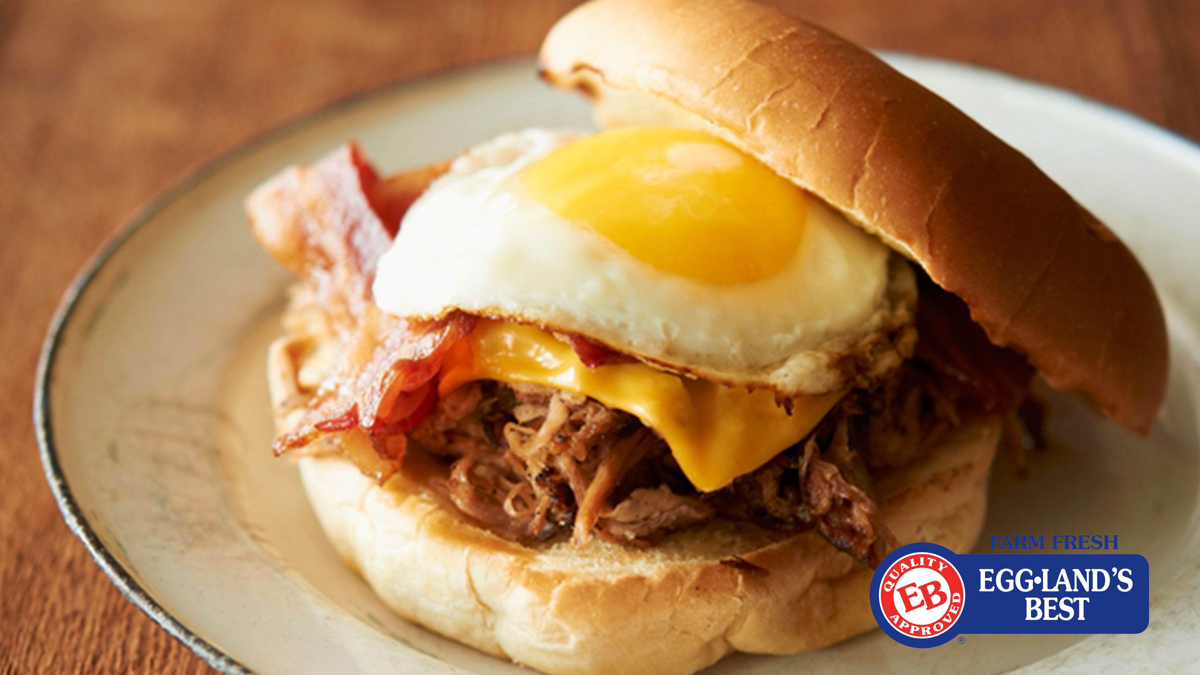 Image for Recipe BBQ Beef, Bacon and Egg Open-Face Sandwiches