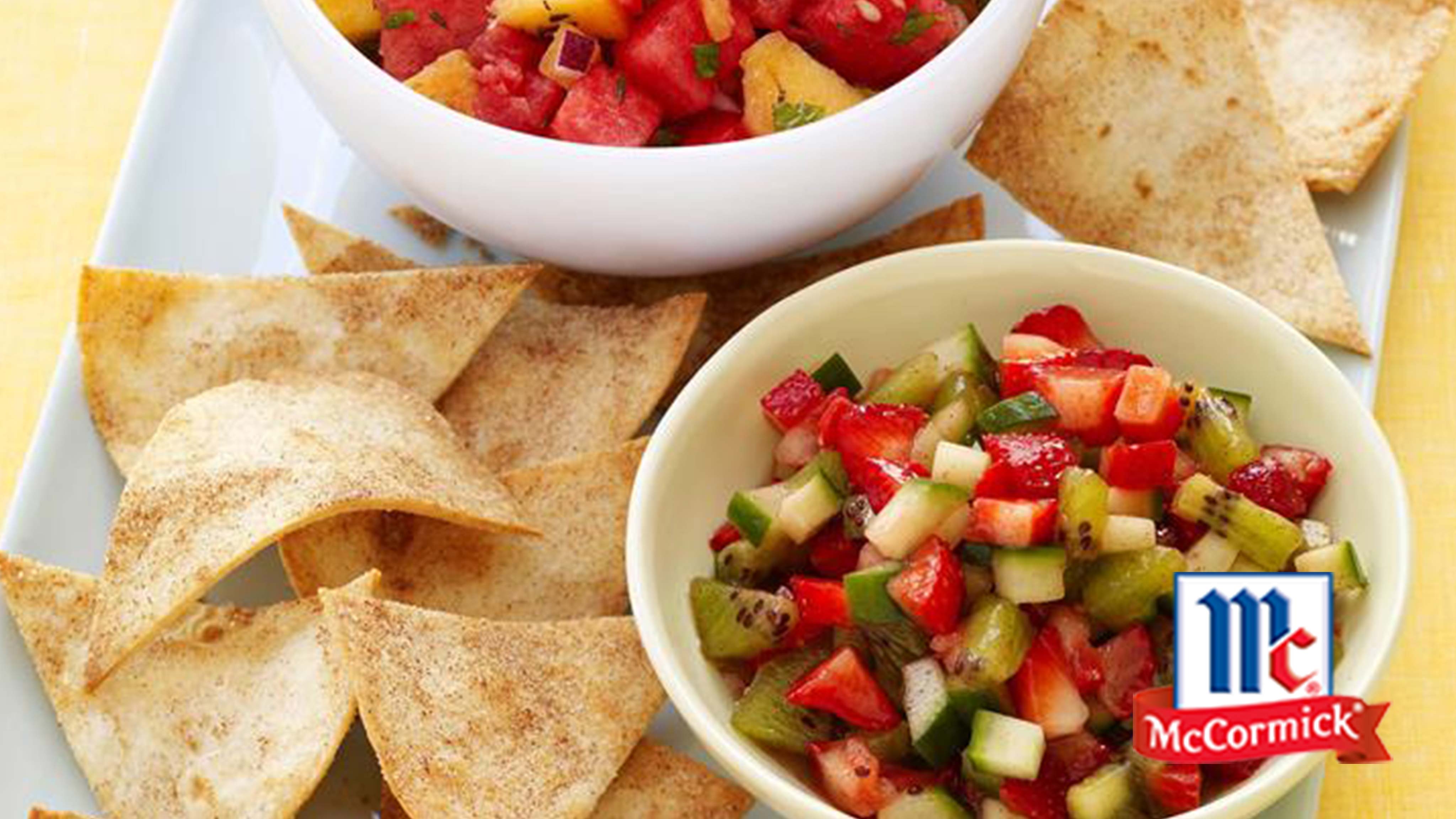 strawberry salsa with cinnamon chips