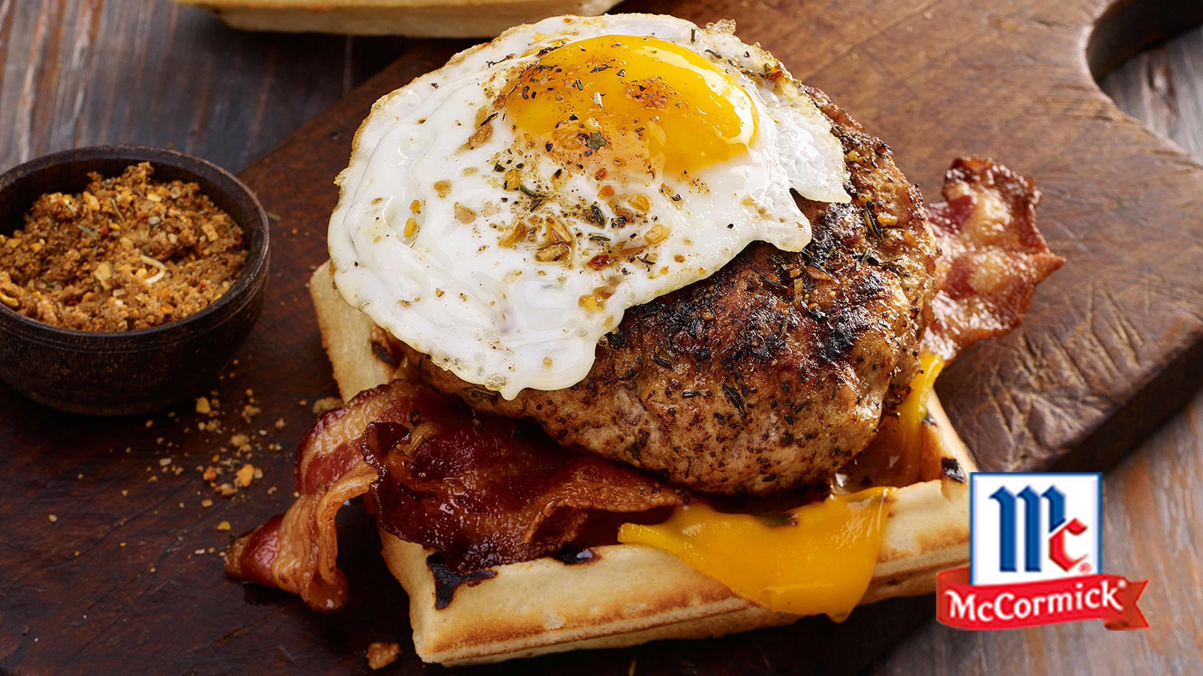 Image for Recipe Smoky Maple and Sage Breakfast Pork Burger