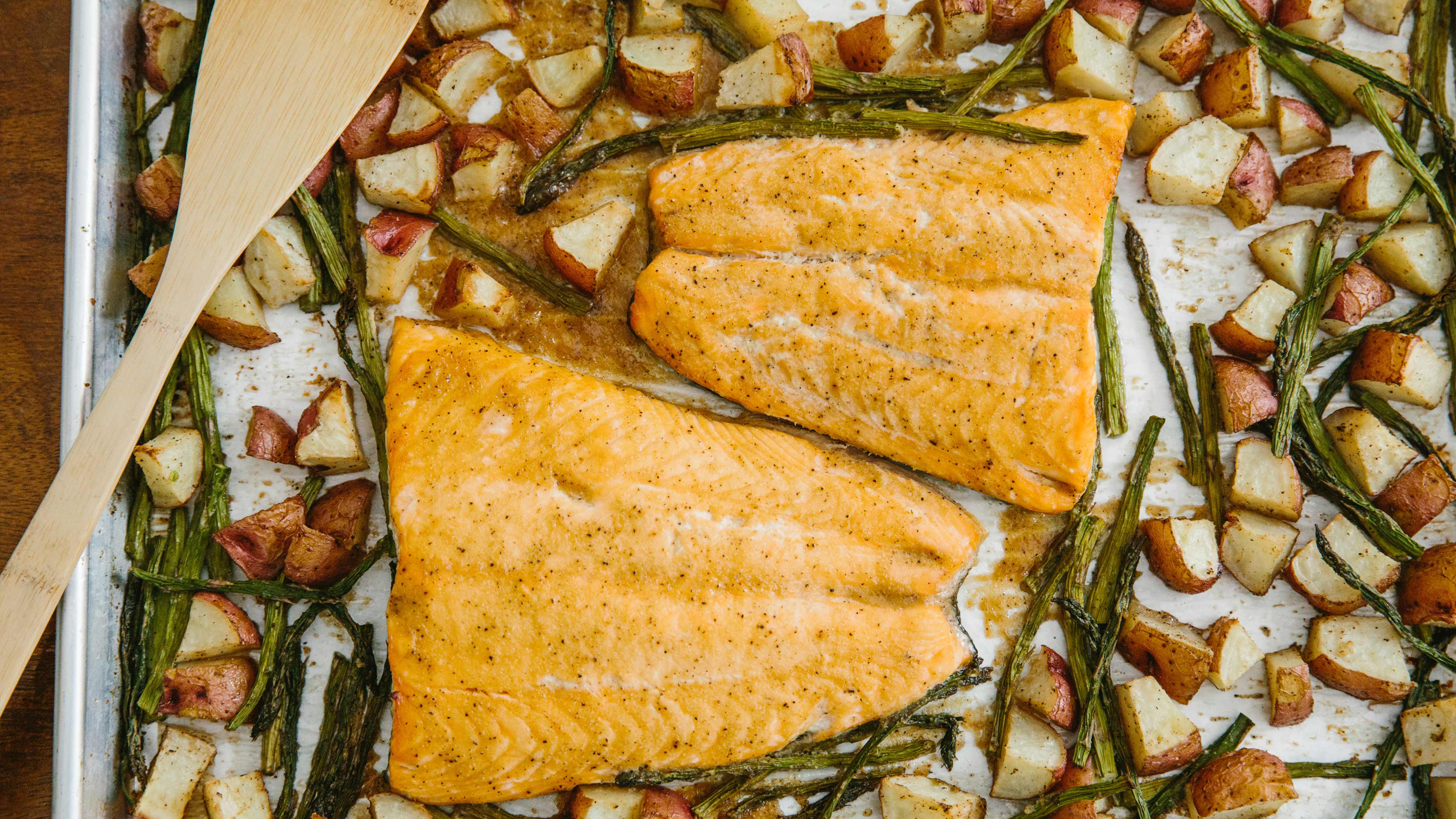 Image for Recipe Sheet Pan Salmon with Asparagus and Potatoes