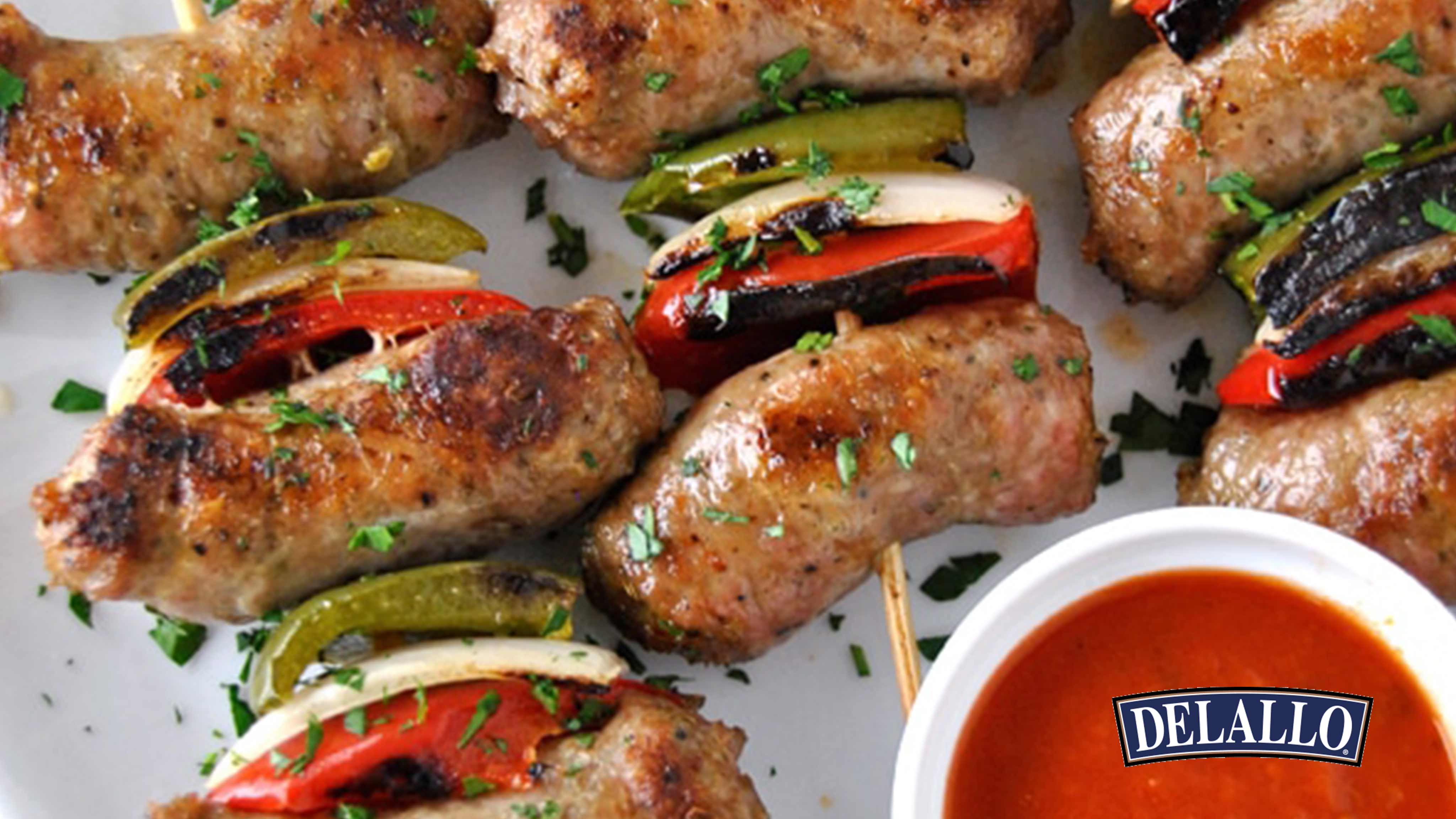 Image for Recipe Italian Sausage and Pepper Spiedini Skewers