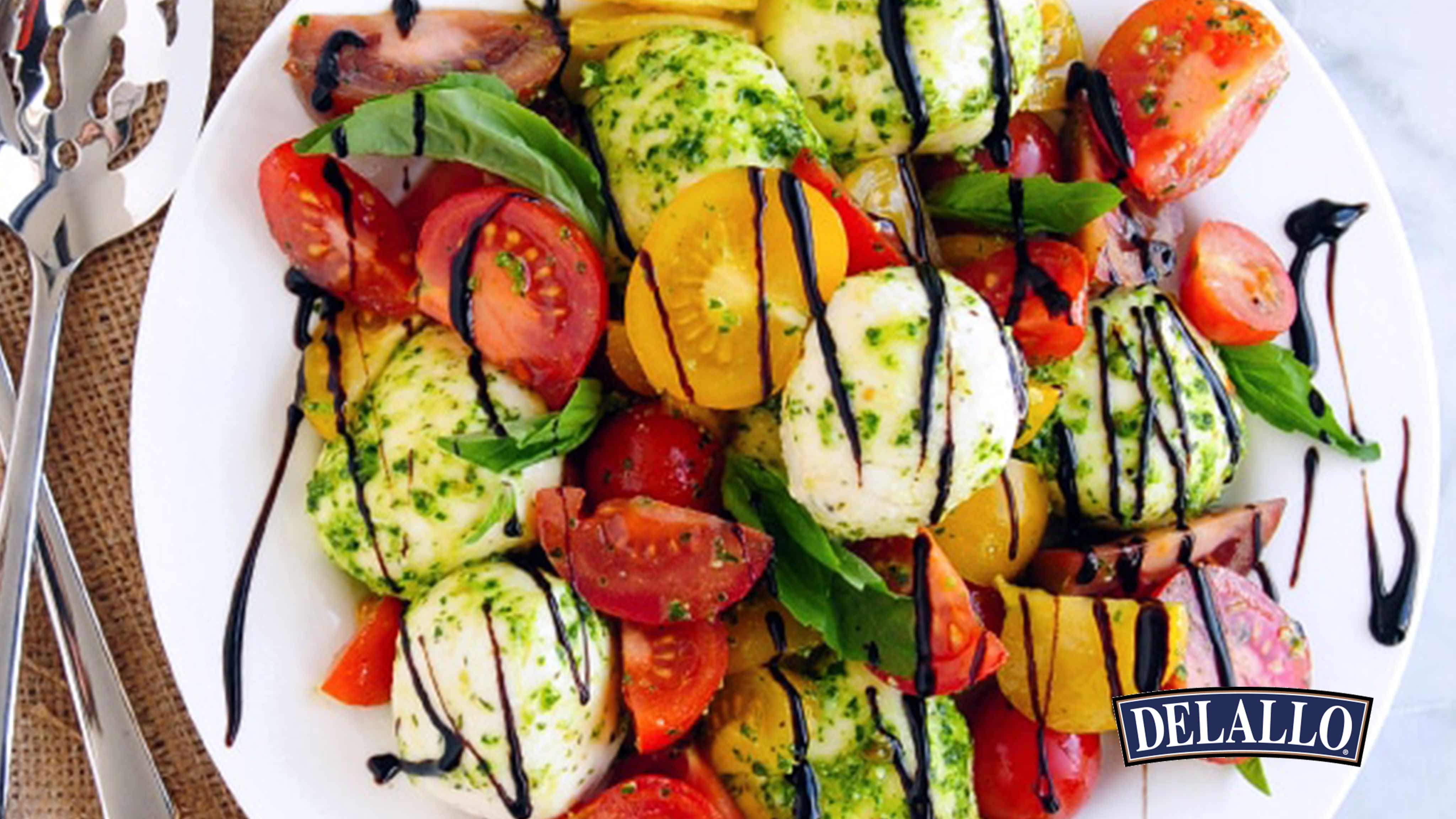 Image for Recipe Pesto Caprese Salad with Balsamic Glaze