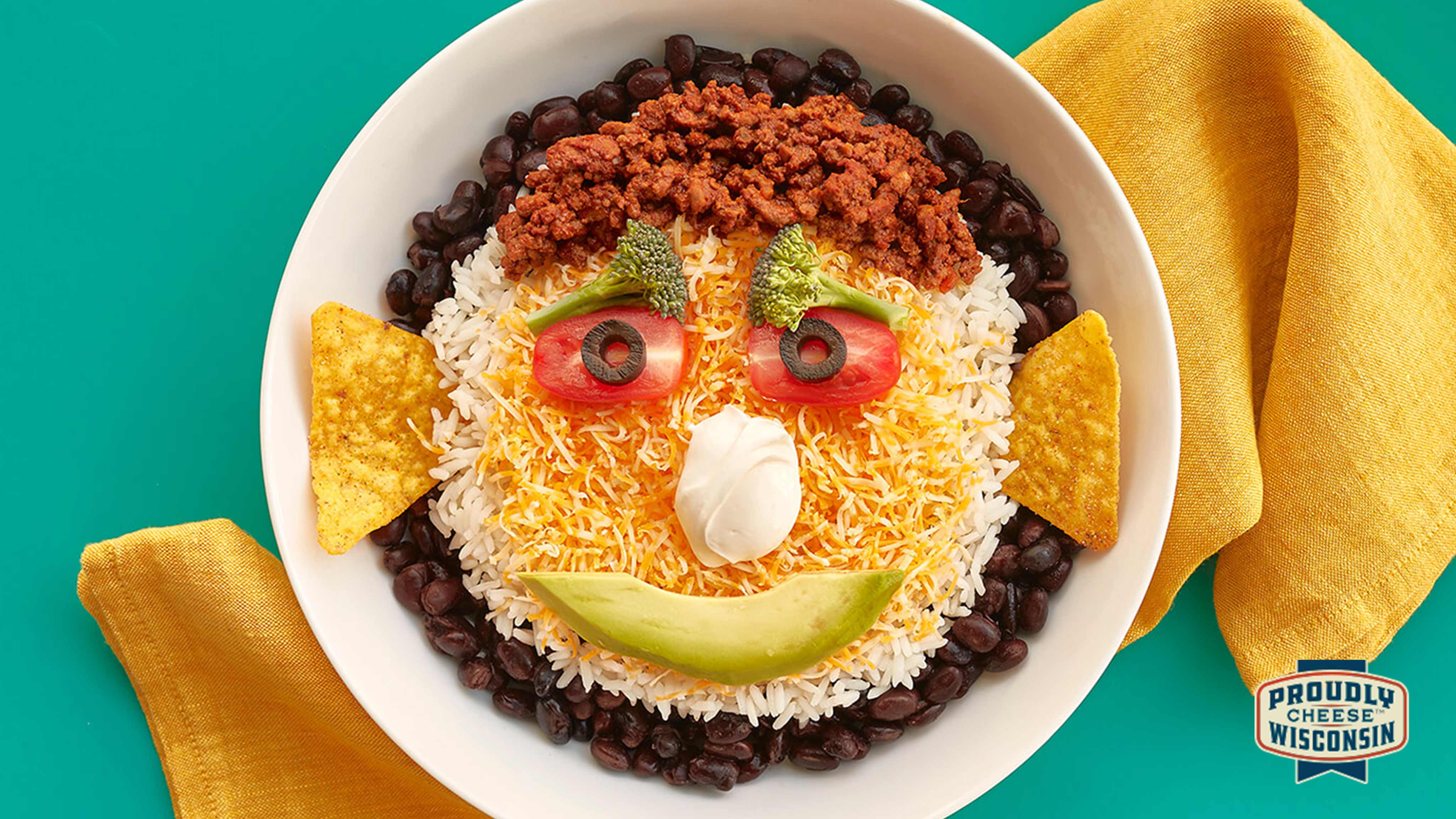 Image for Recipe Funny Face Taco Bowls