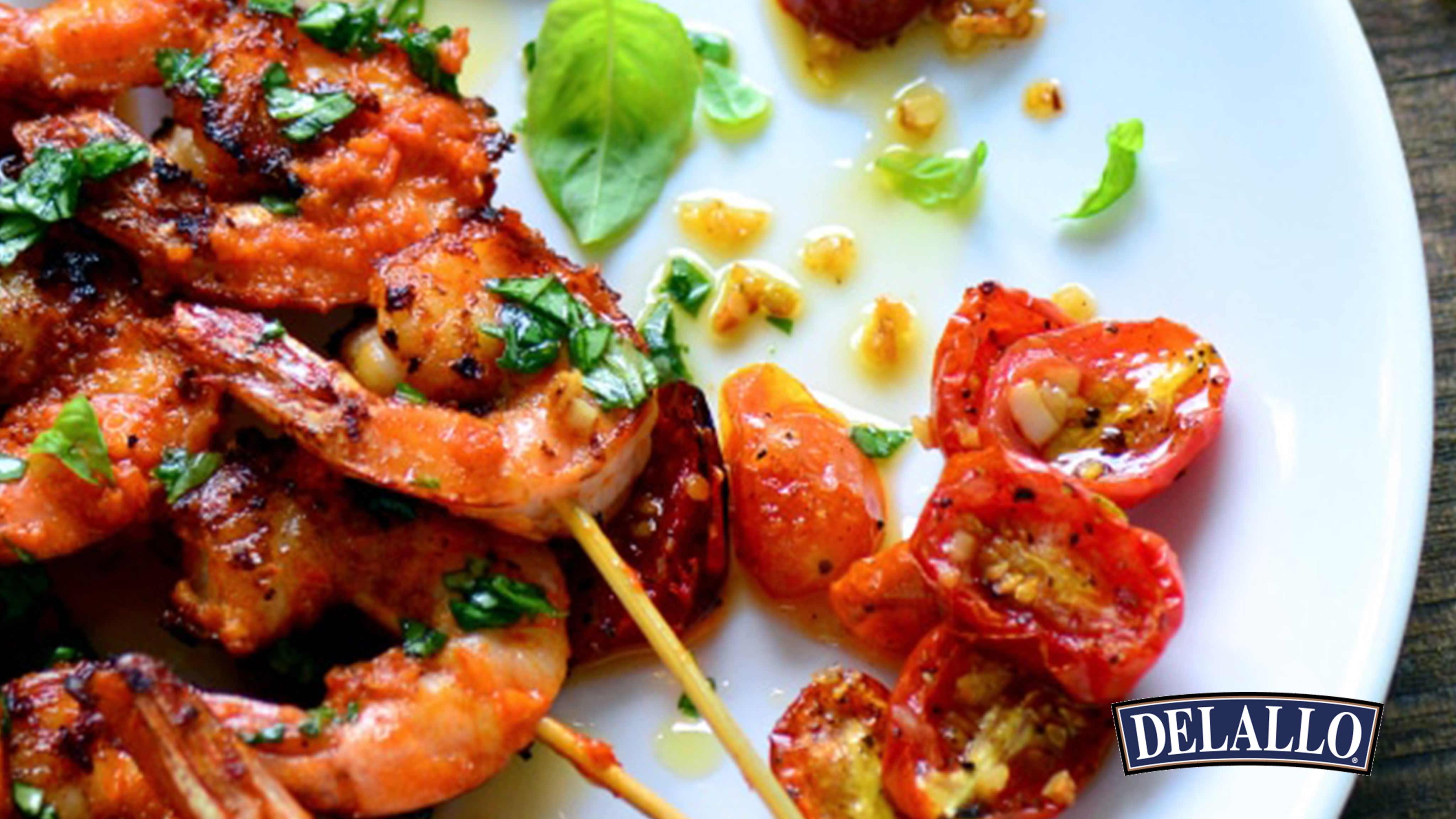 Image for Recipe Hot and Spicy Pesto Shrimp Skewers