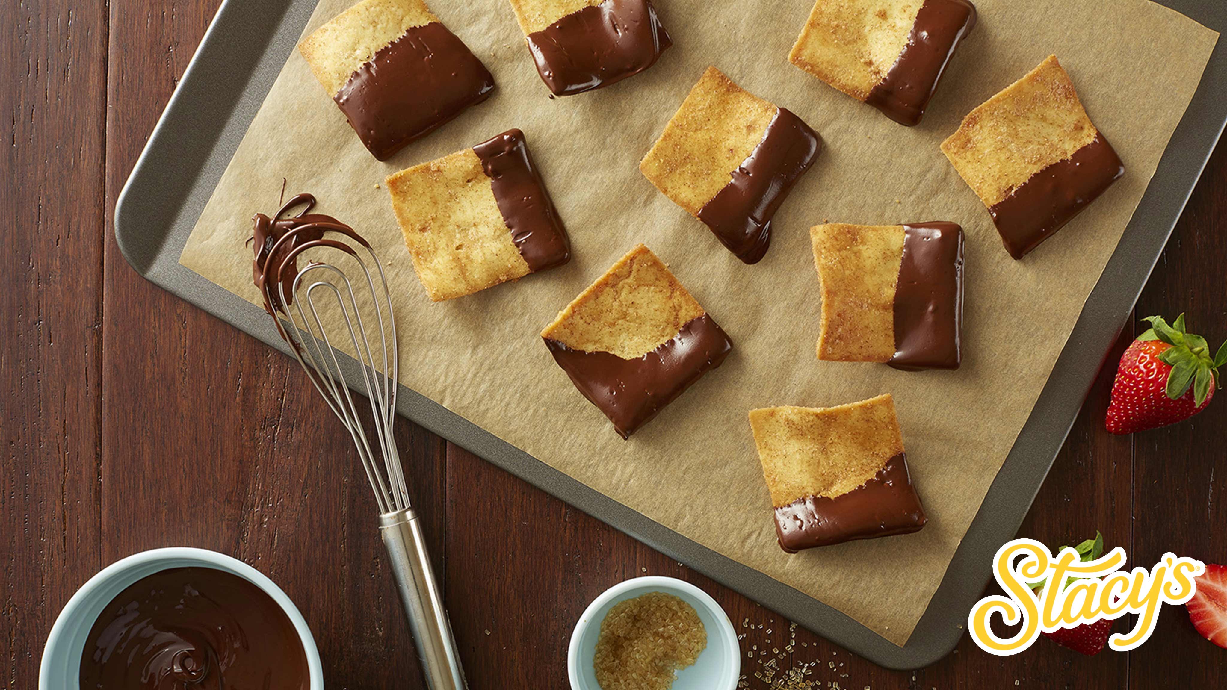 Image for Recipe Chocolate Dipped Pita Chips
