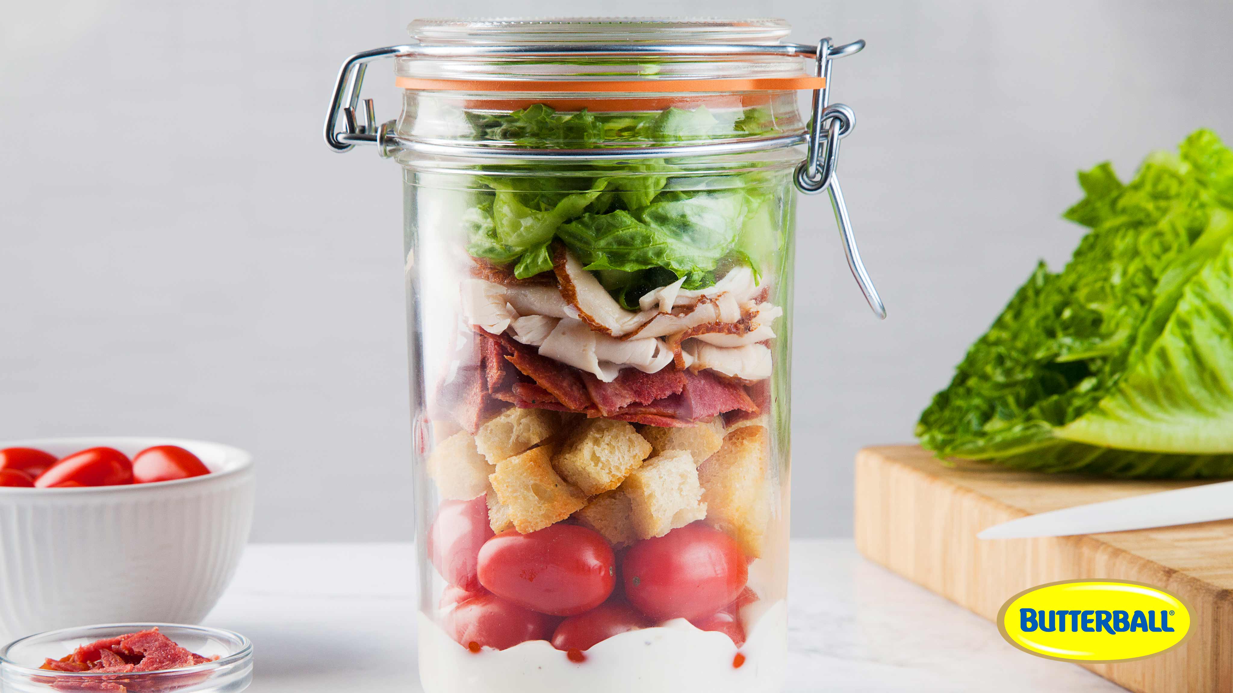 Image for Recipe Turkey Club Salad in a Jar