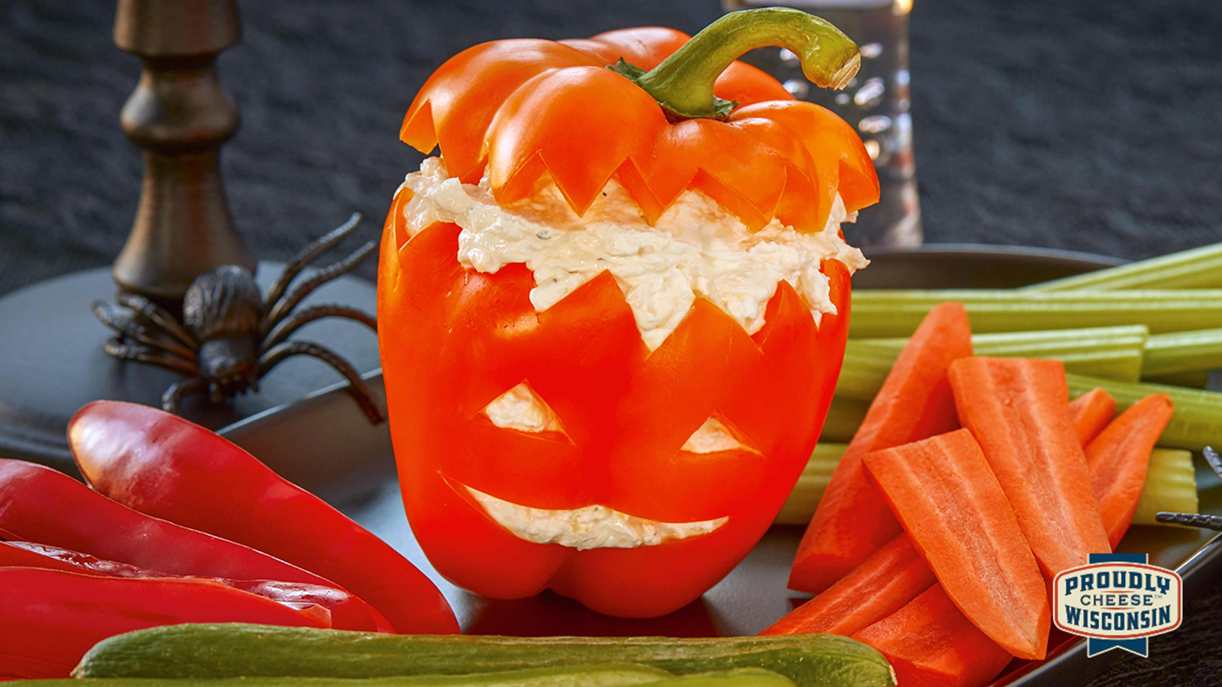 Image for Recipe Halloween Cheesy Veggie Dip