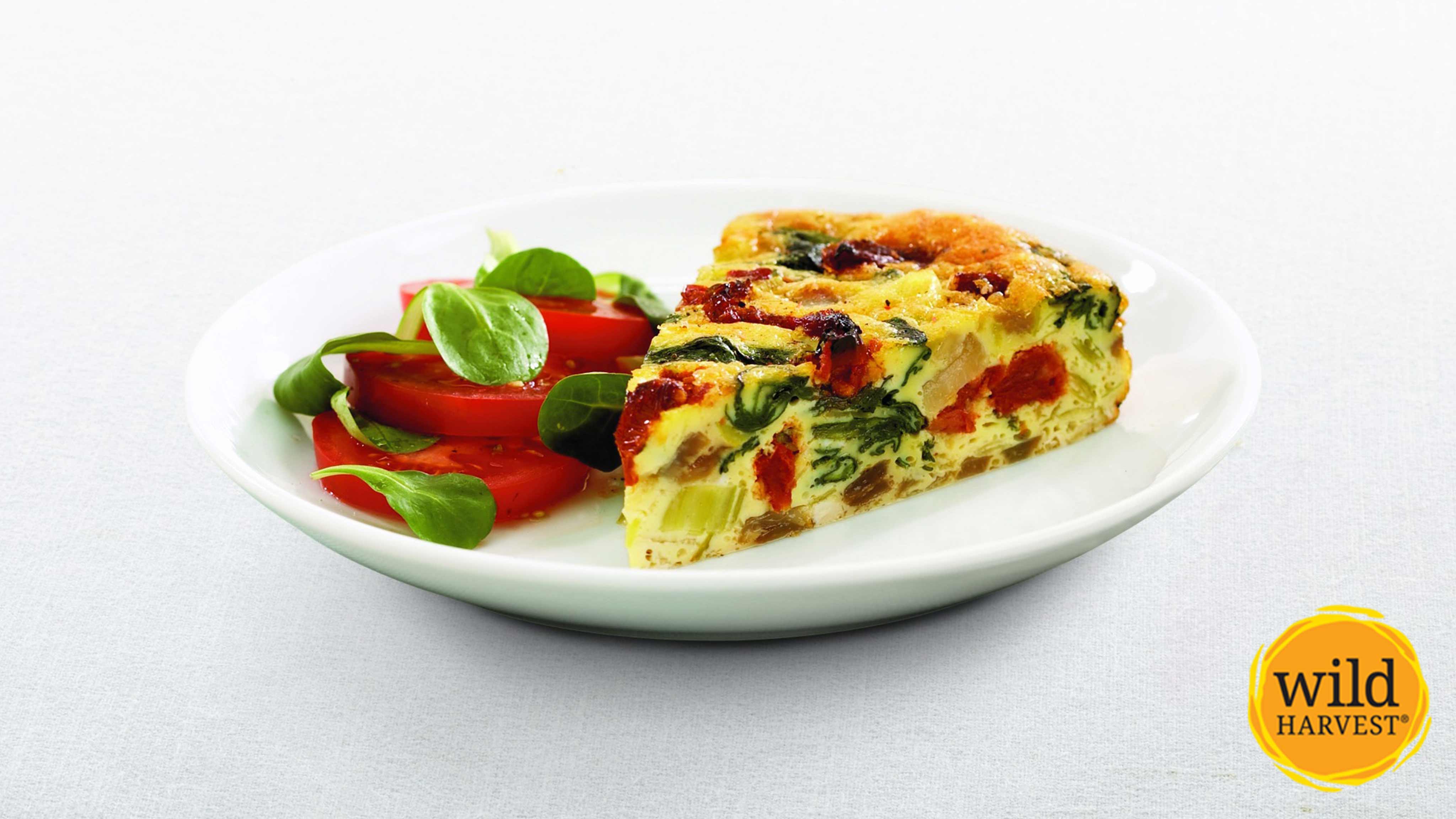 Image for Recipe Crustless Spinach and Sun-dried Tomato Quiche