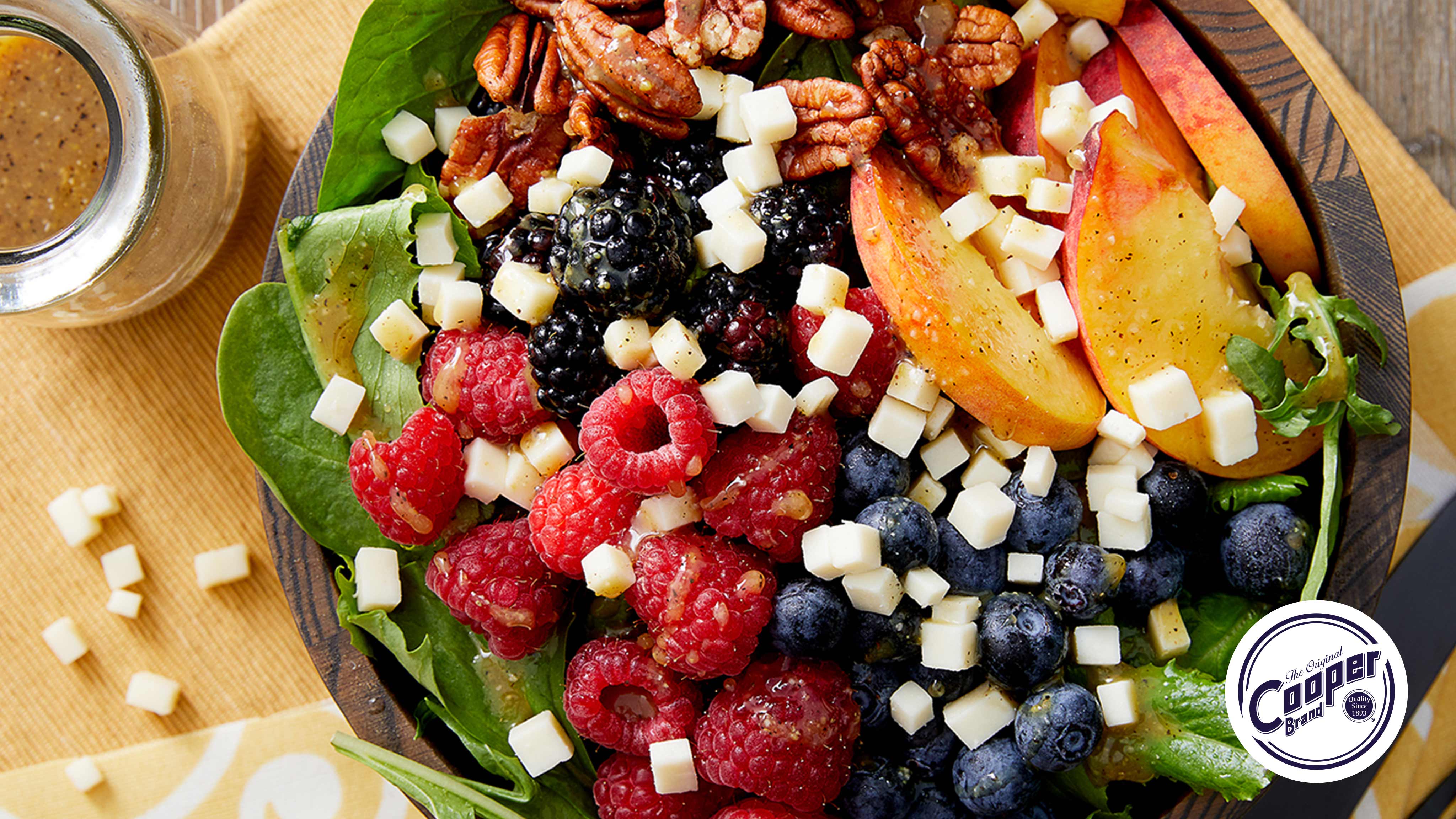 Image for Recipe Cooper® Cheese Fruit and Nut Salad with Honey Mustard Dressing