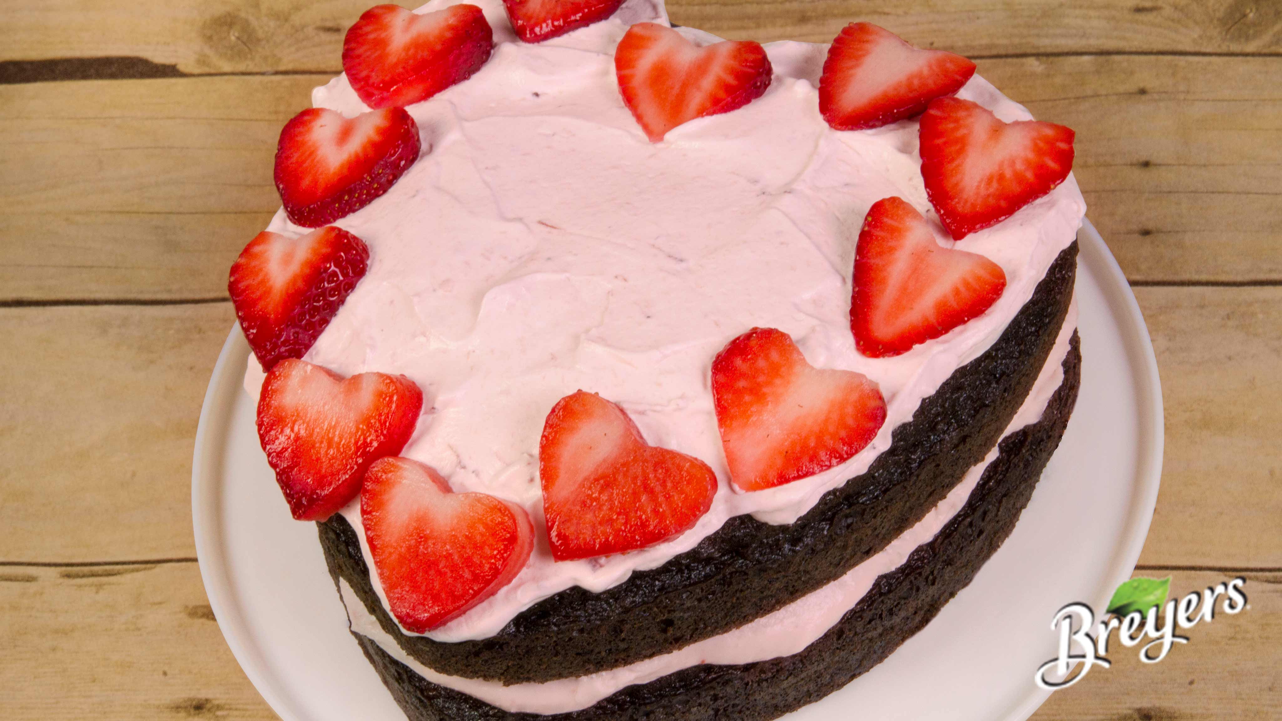 Image for Recipe Breyers® Strawberry Heart Ice Cream Cake Recipe