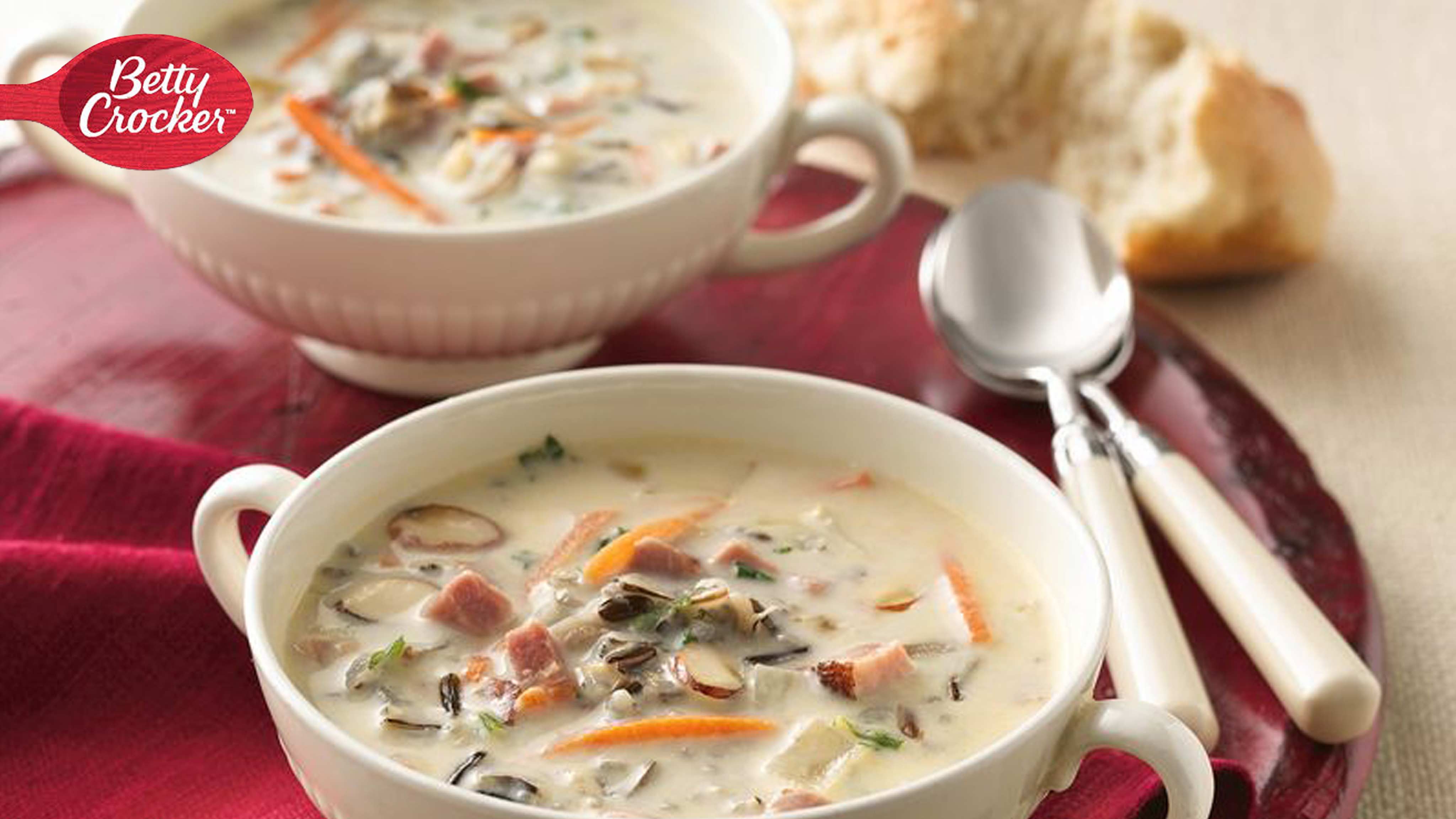 Image for Recipe Slow Cooker Creamy Ham and Wild Rice Soup