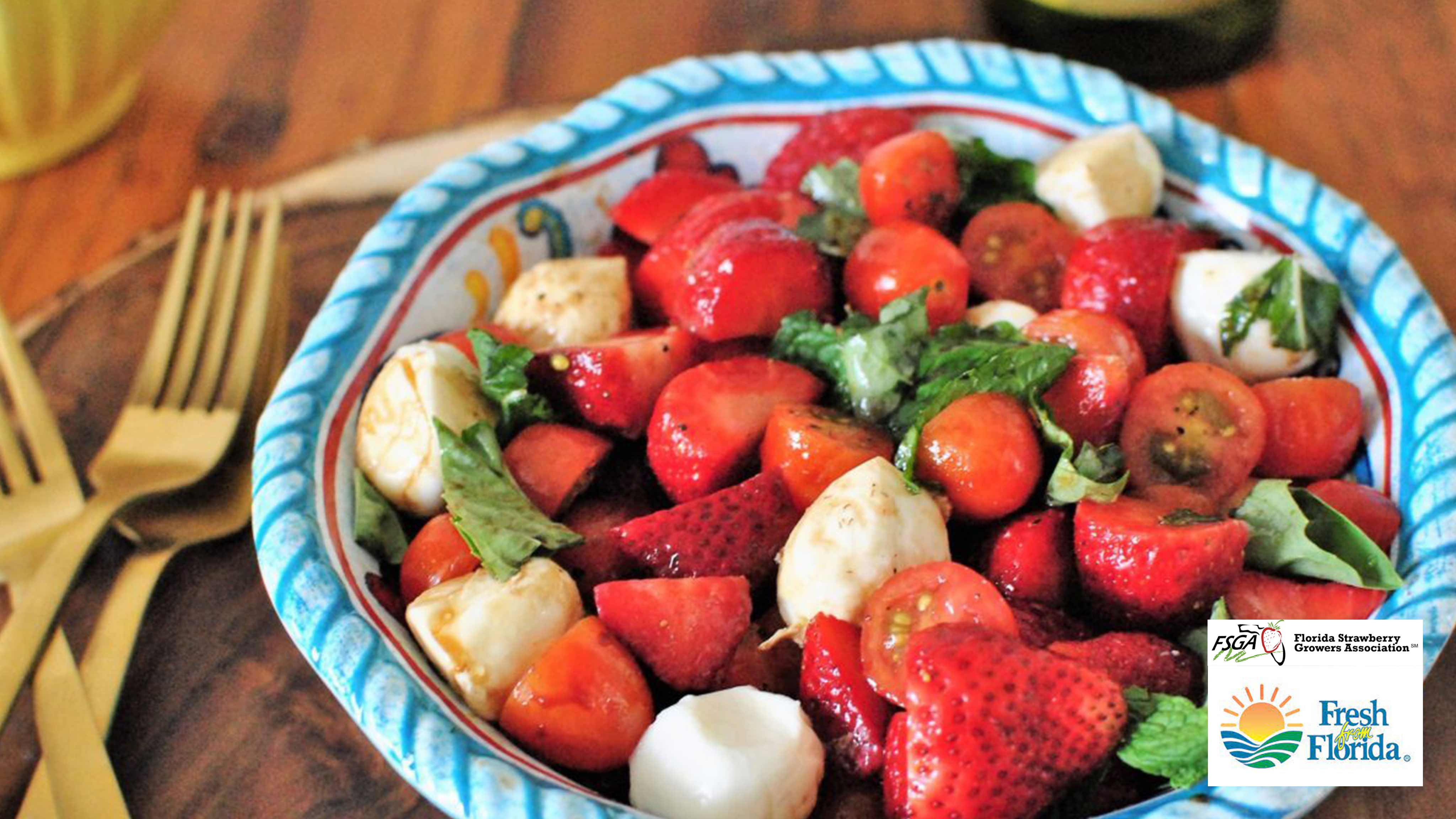 Image for Recipe Strawberry Caprese Salad with Balsamic and Mint