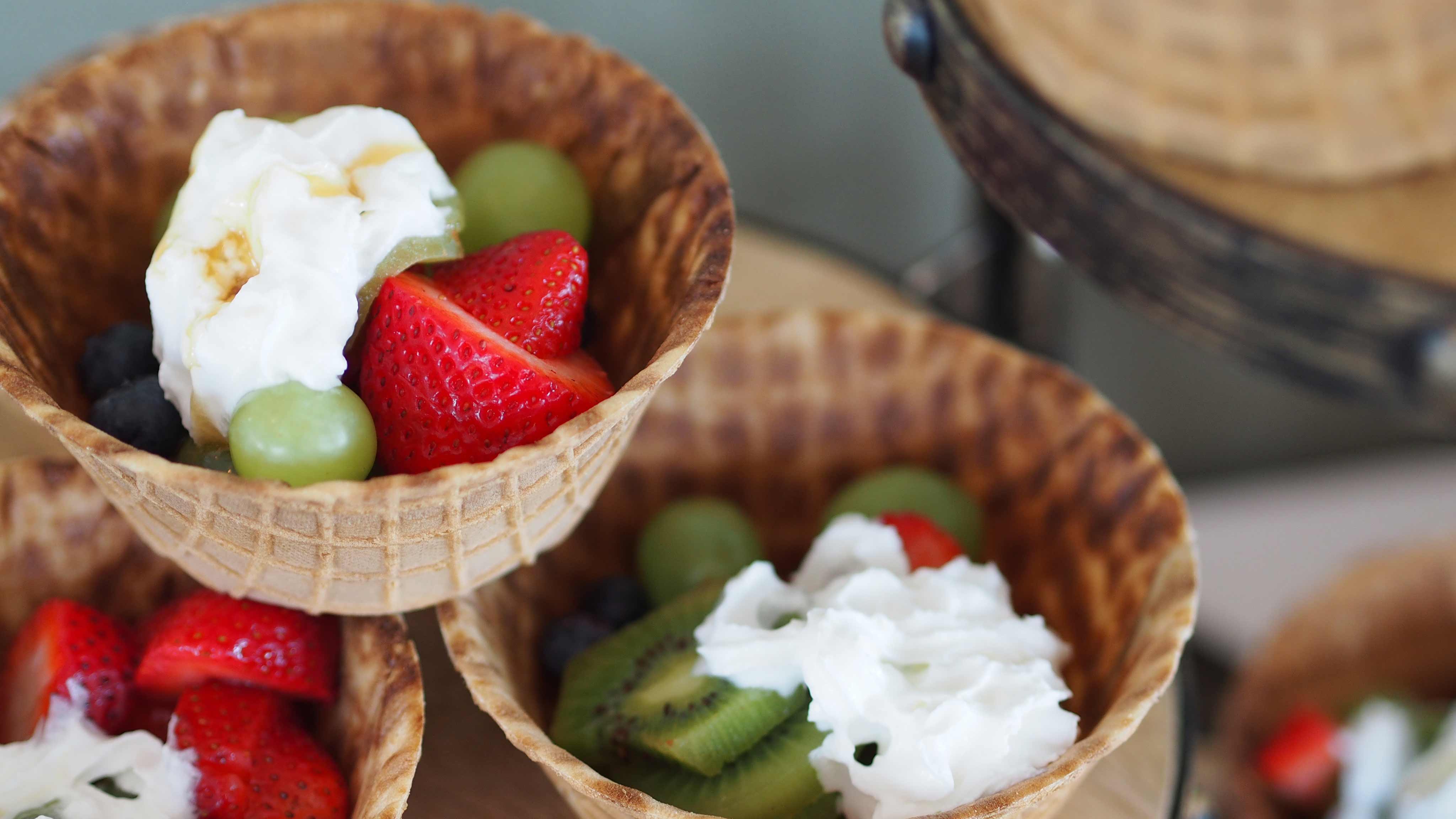 Image for Recipe Fresh Fruit Waffle Bowls