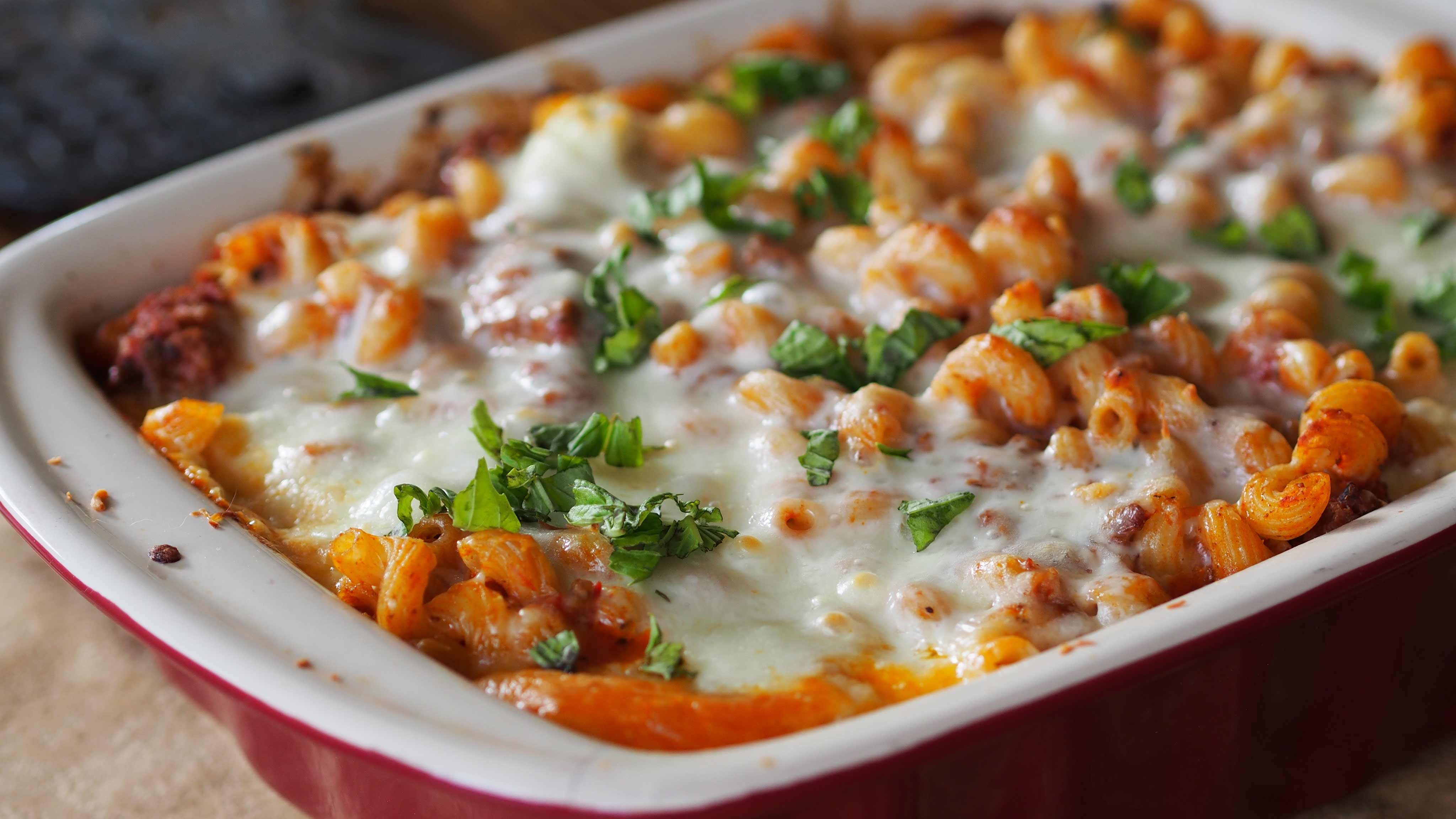 Harps Foods - Recipe: Baked Cavatappi with Meat Sauce