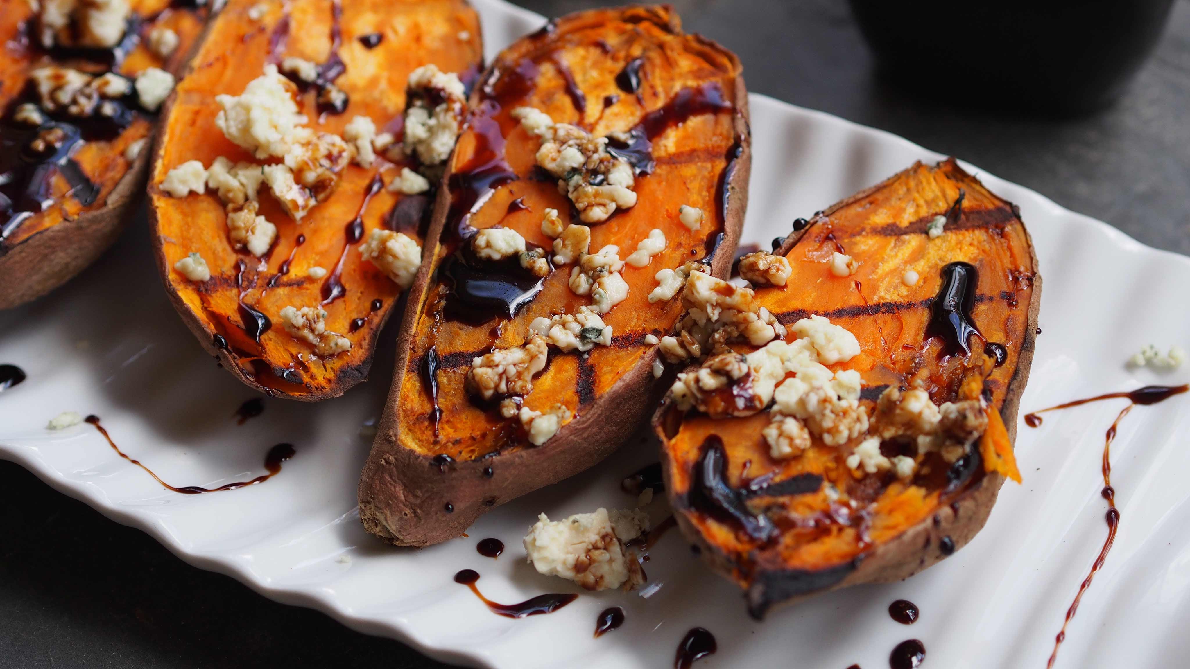 Kirby Foods - Recipe: Black and Blue Grilled Sweet Potatoes